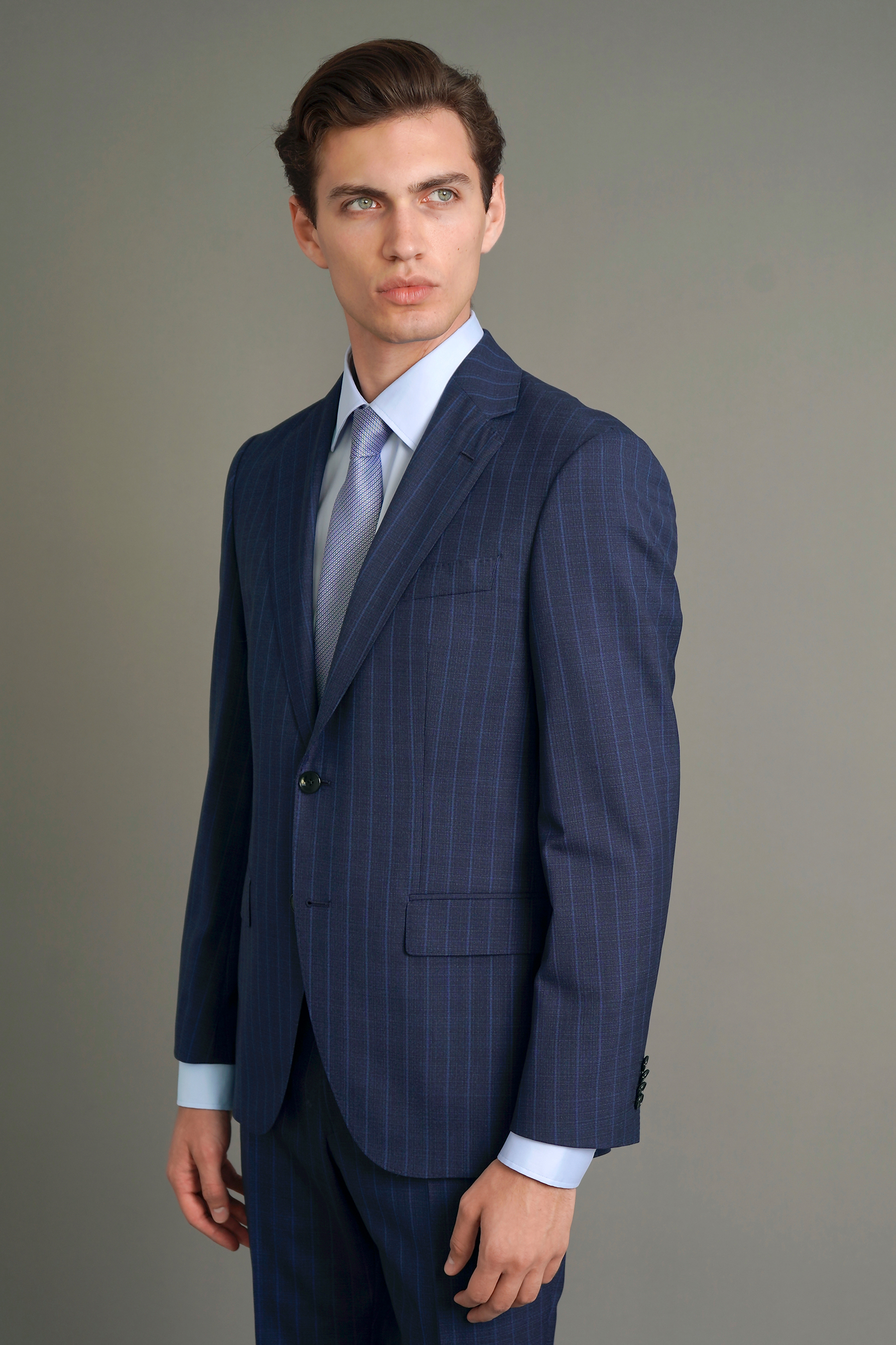 BOSS Regular Fit Striped Virgin Wool Suit H-Jeckson 