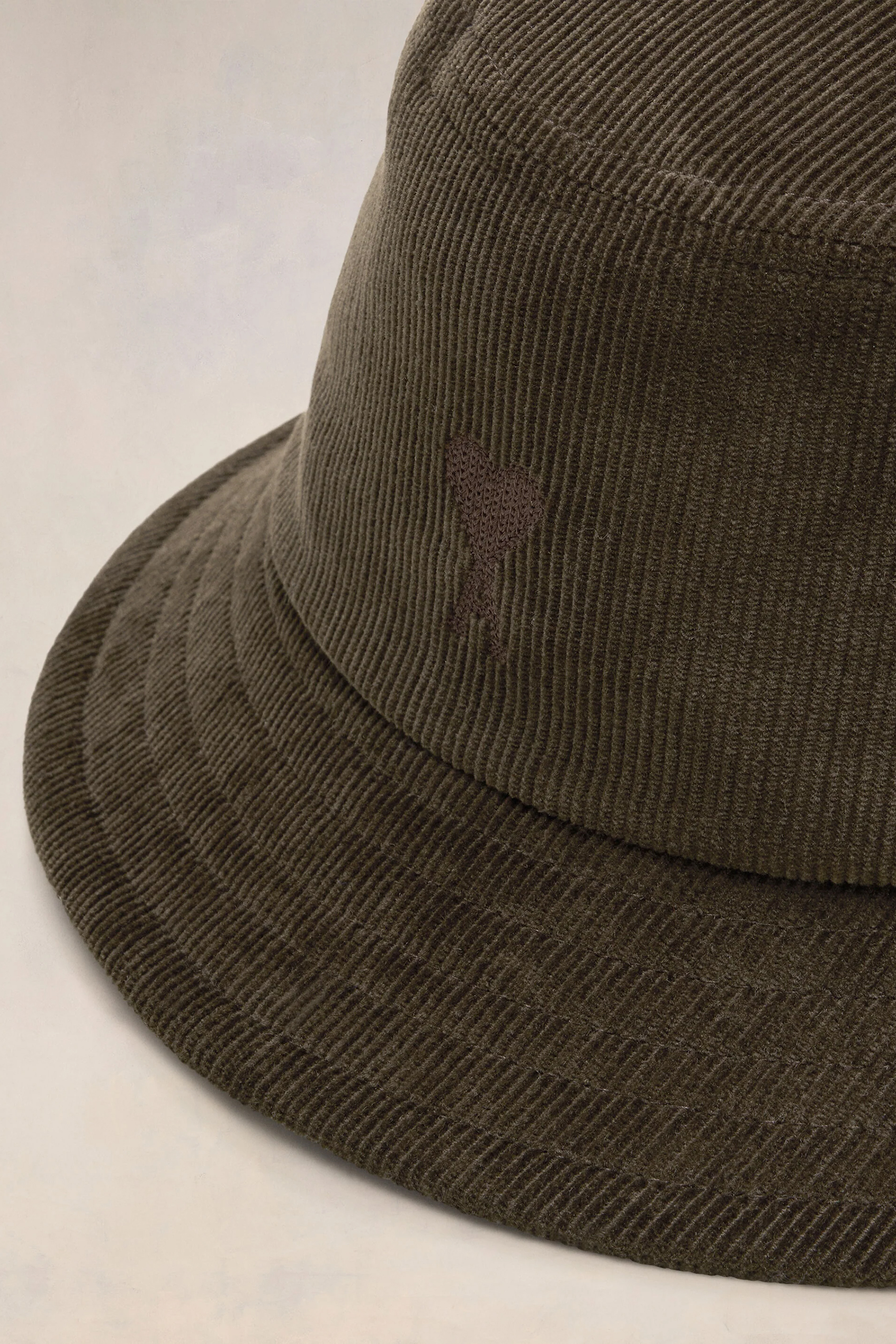 AMI PARIS Embroidered Cotton Corduroy Bucket Hat