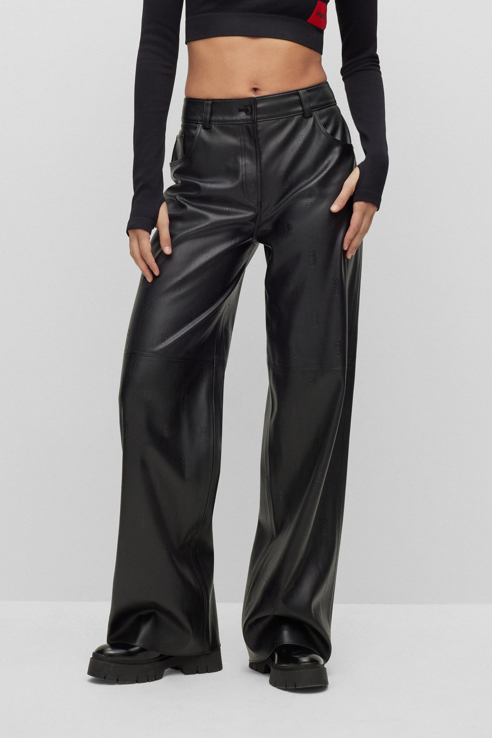 HUGO Faux Leather Pants Hugara-1