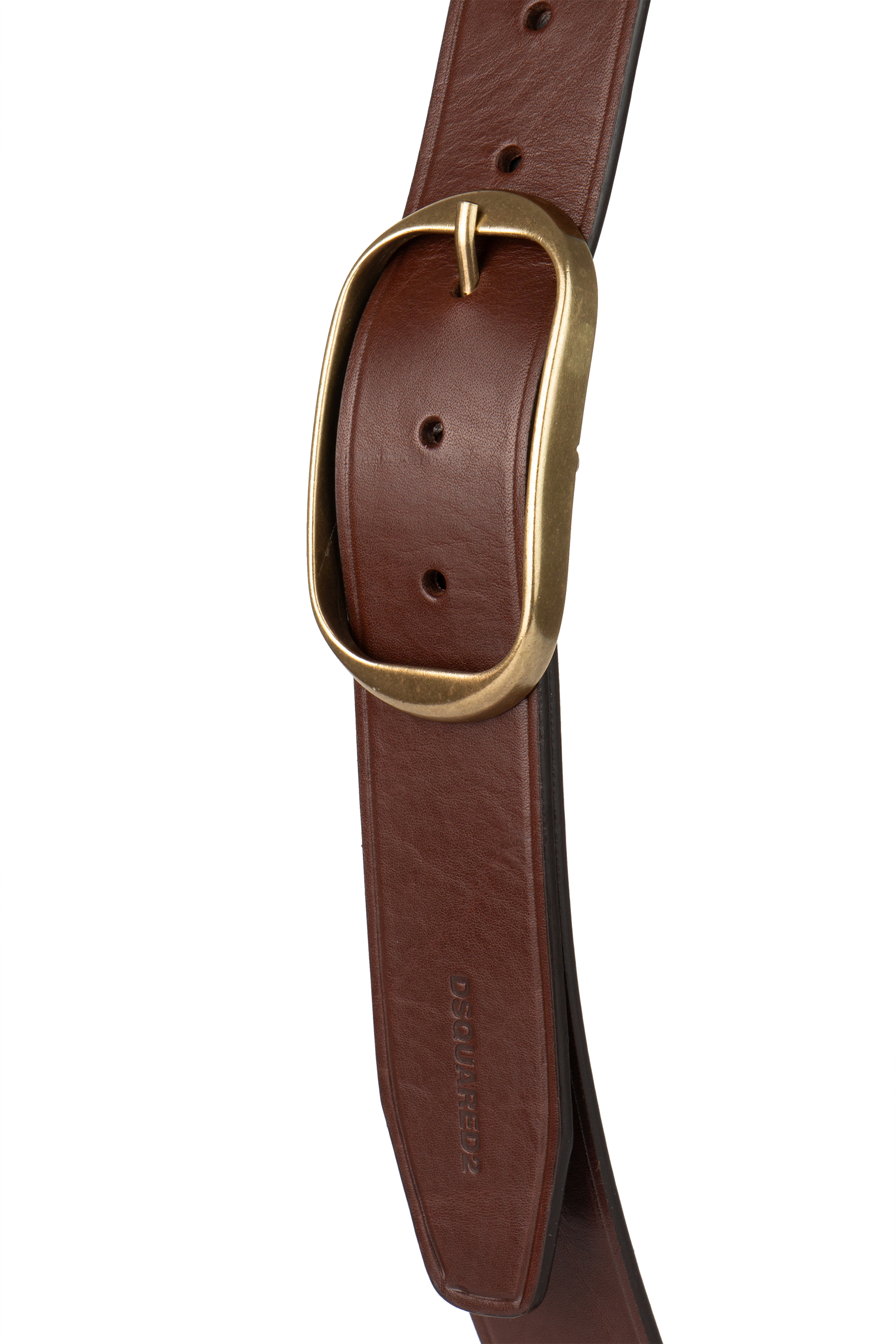 DSQUARED2 Vintage Buckle Leather Belt