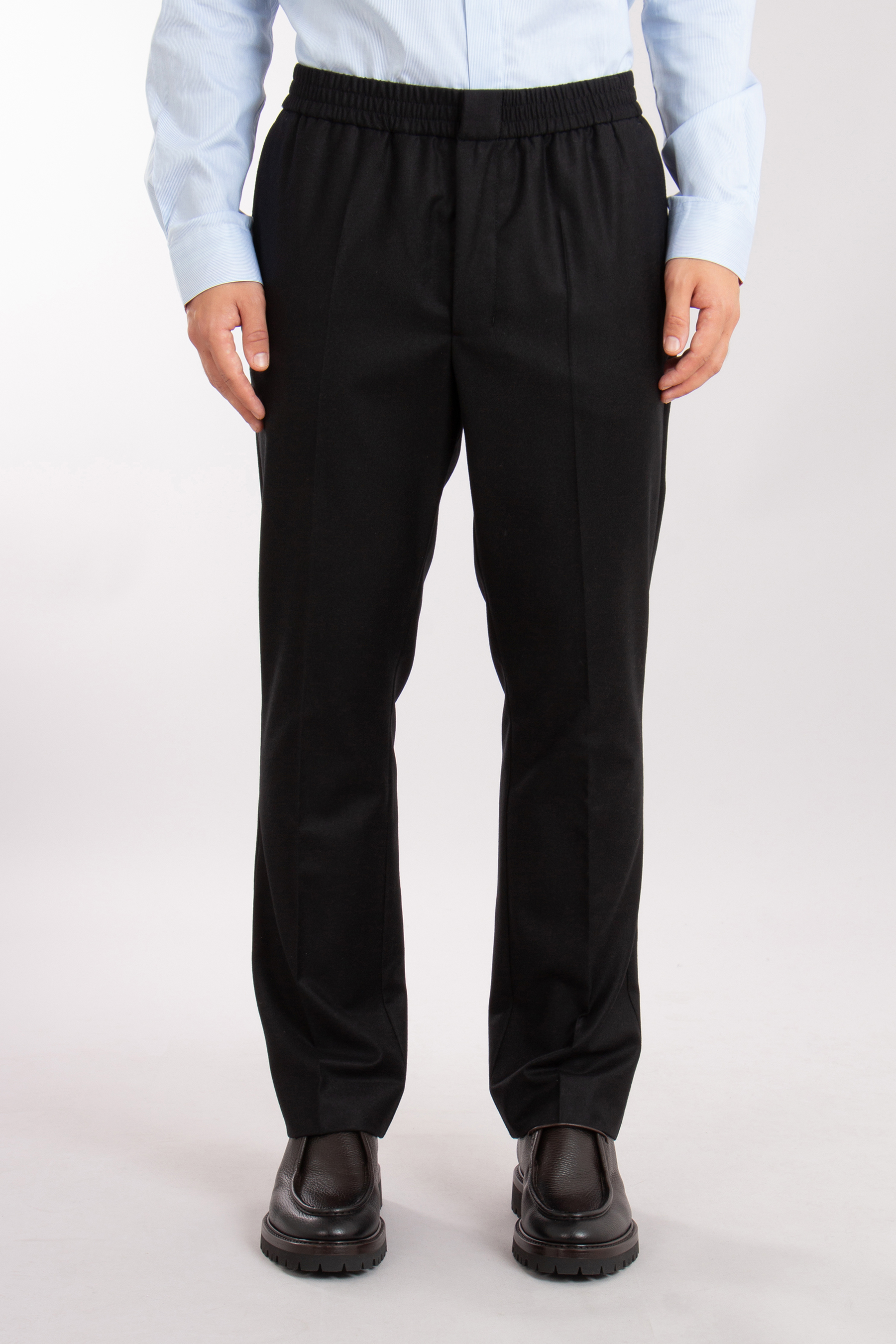 AMI PARIS Straight Fit Wool Canvas Pants