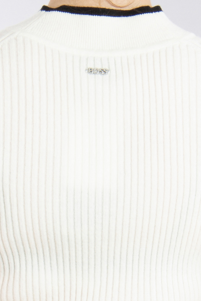 BOSS Ribbed Virgin Wool-Cashmere Knit Top Felindania