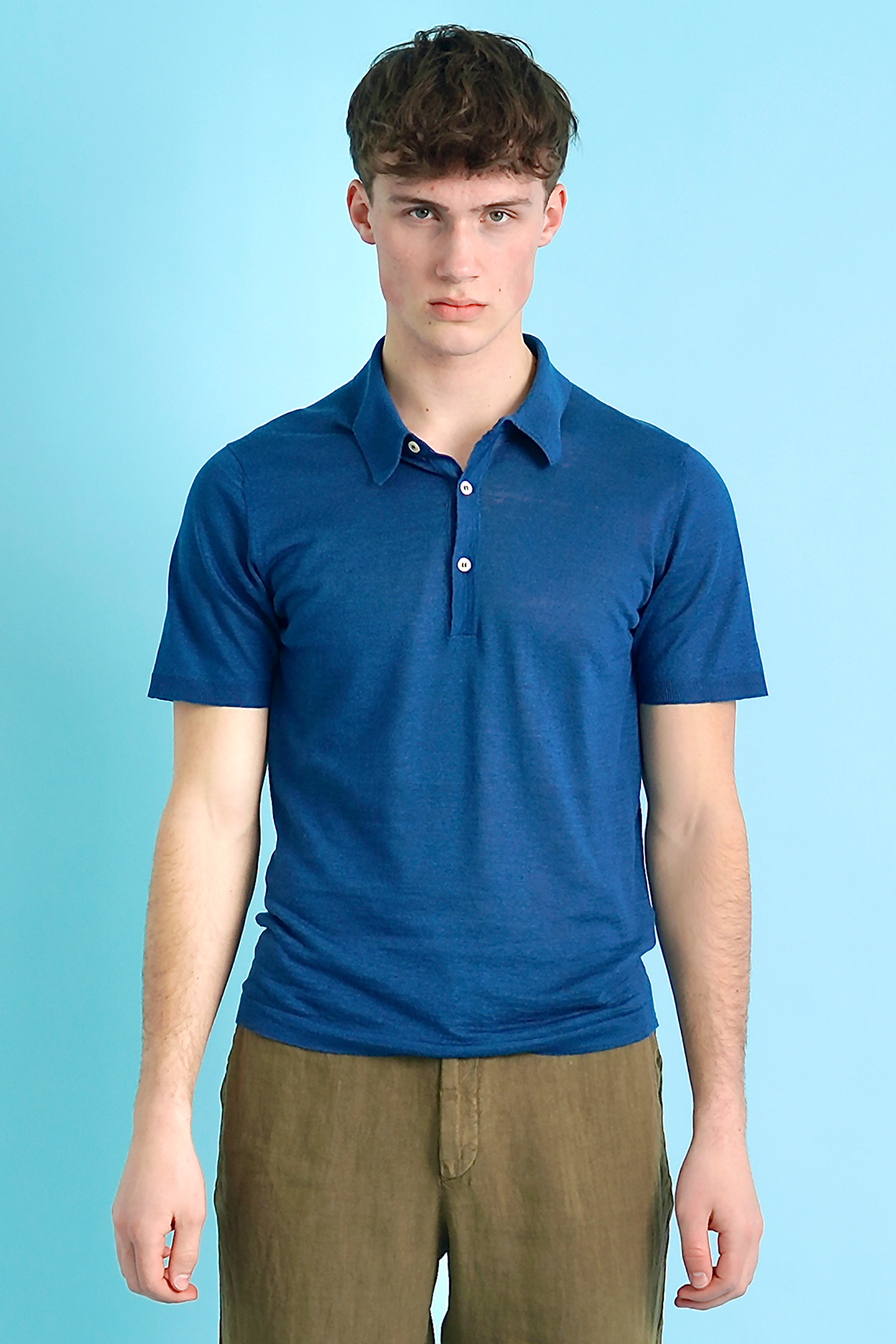 BOGLIOLI Linen-Cashmere-Silk Blend Polo