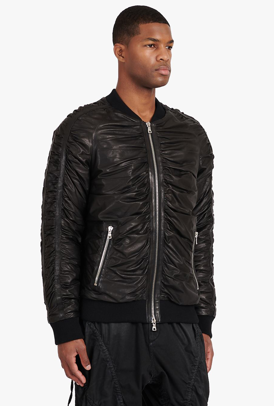 BALMAIN Leather Bomber Jacket