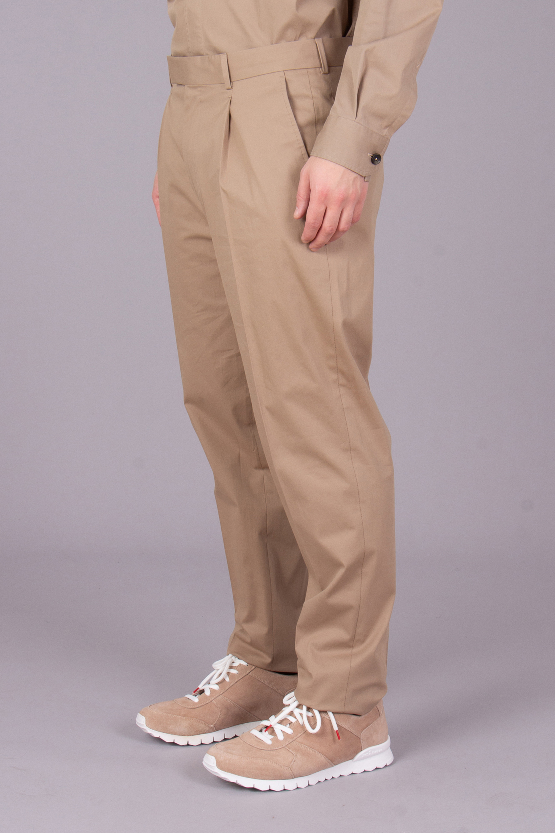 ZEGNA Pleated Fit Premium Cotton Stretch Pants