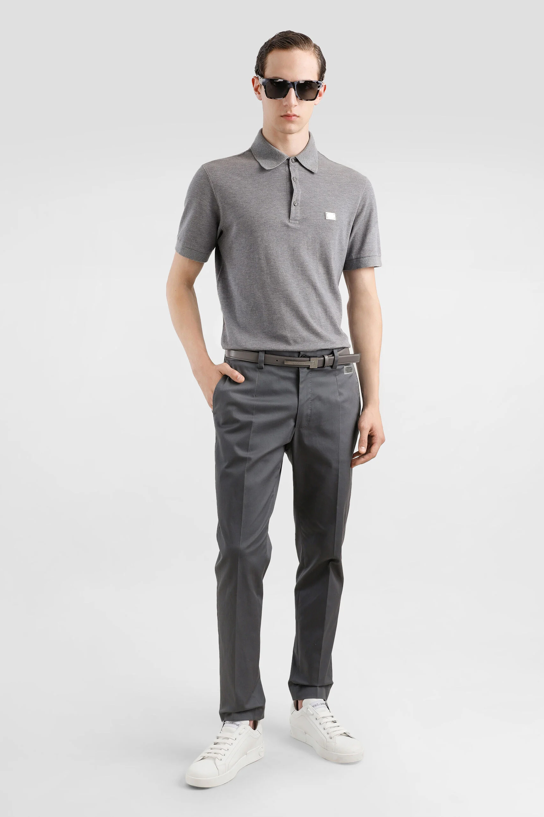 DOLCE & GABBANA Regular Fit Cotton Piqué Polo Shirt