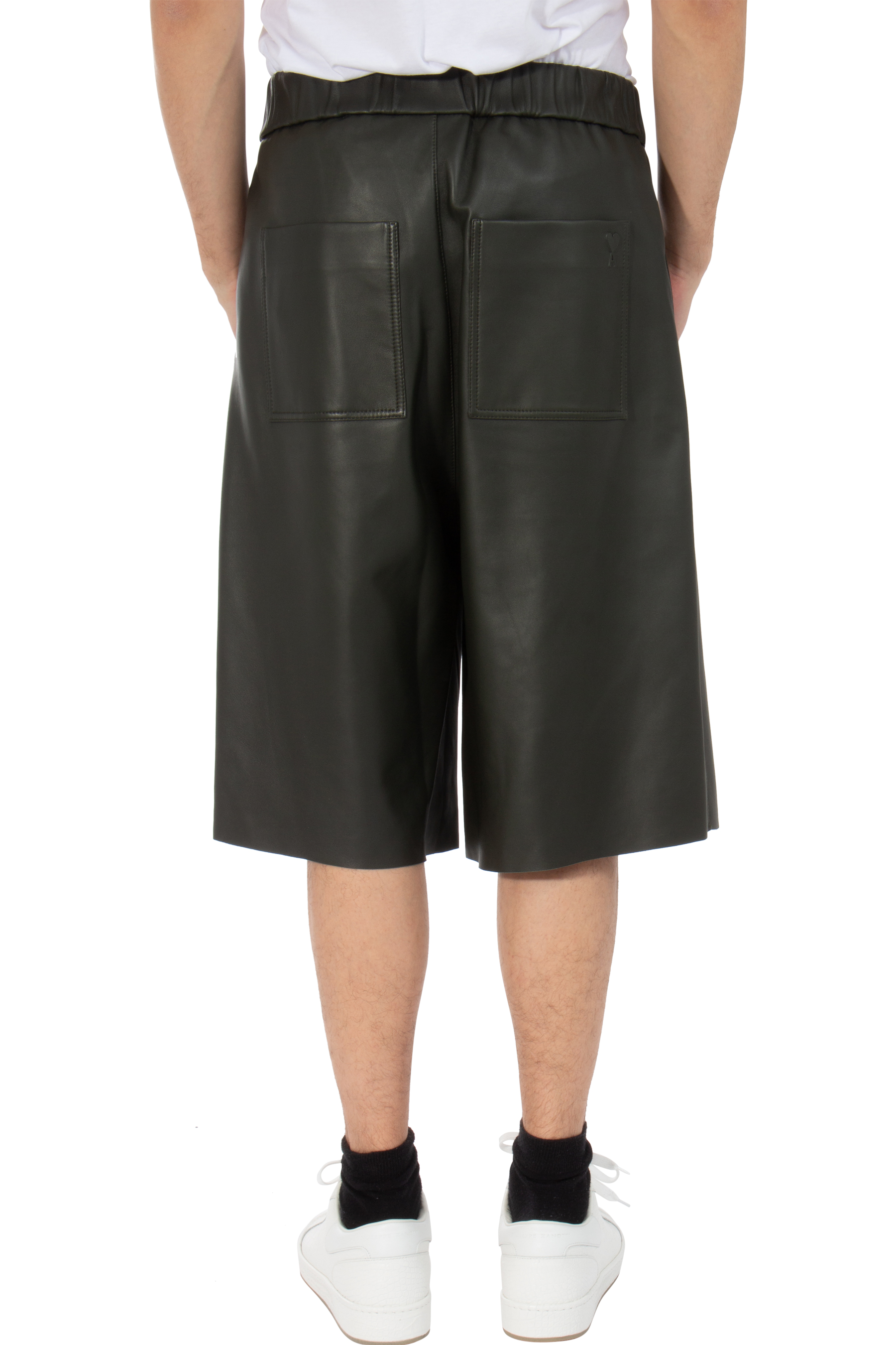 AMI PARIS Lamb Leather Shorts 