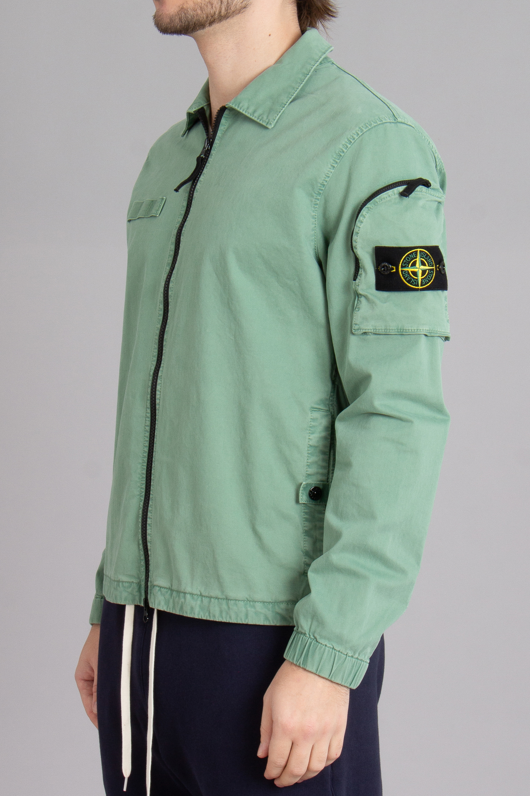 STONE ISLAND OLD Effect Organic Cotton Stretch Broken Twill Overshirt