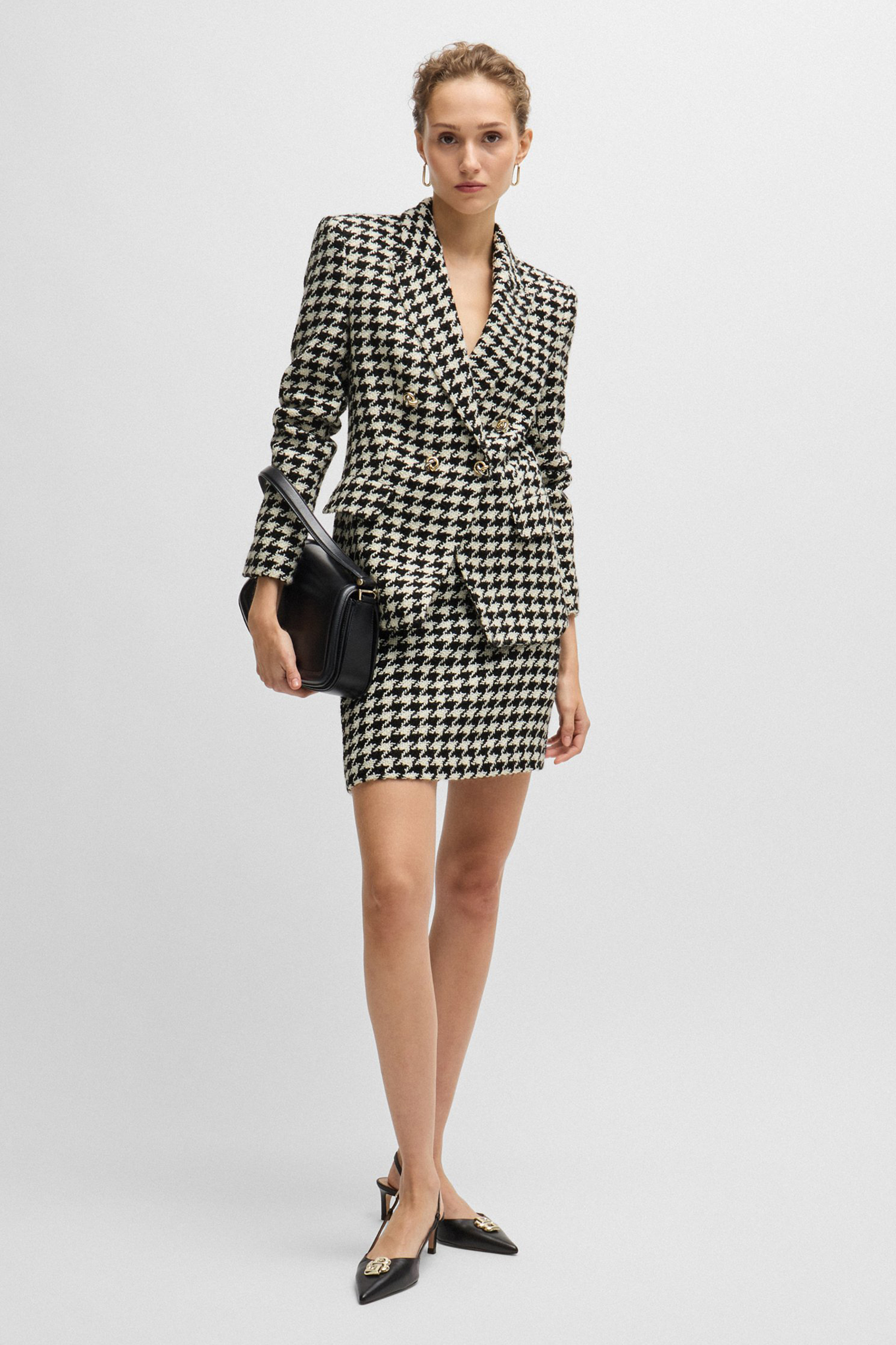 BOSS Houndstooth Wool Blend Blazer Jia