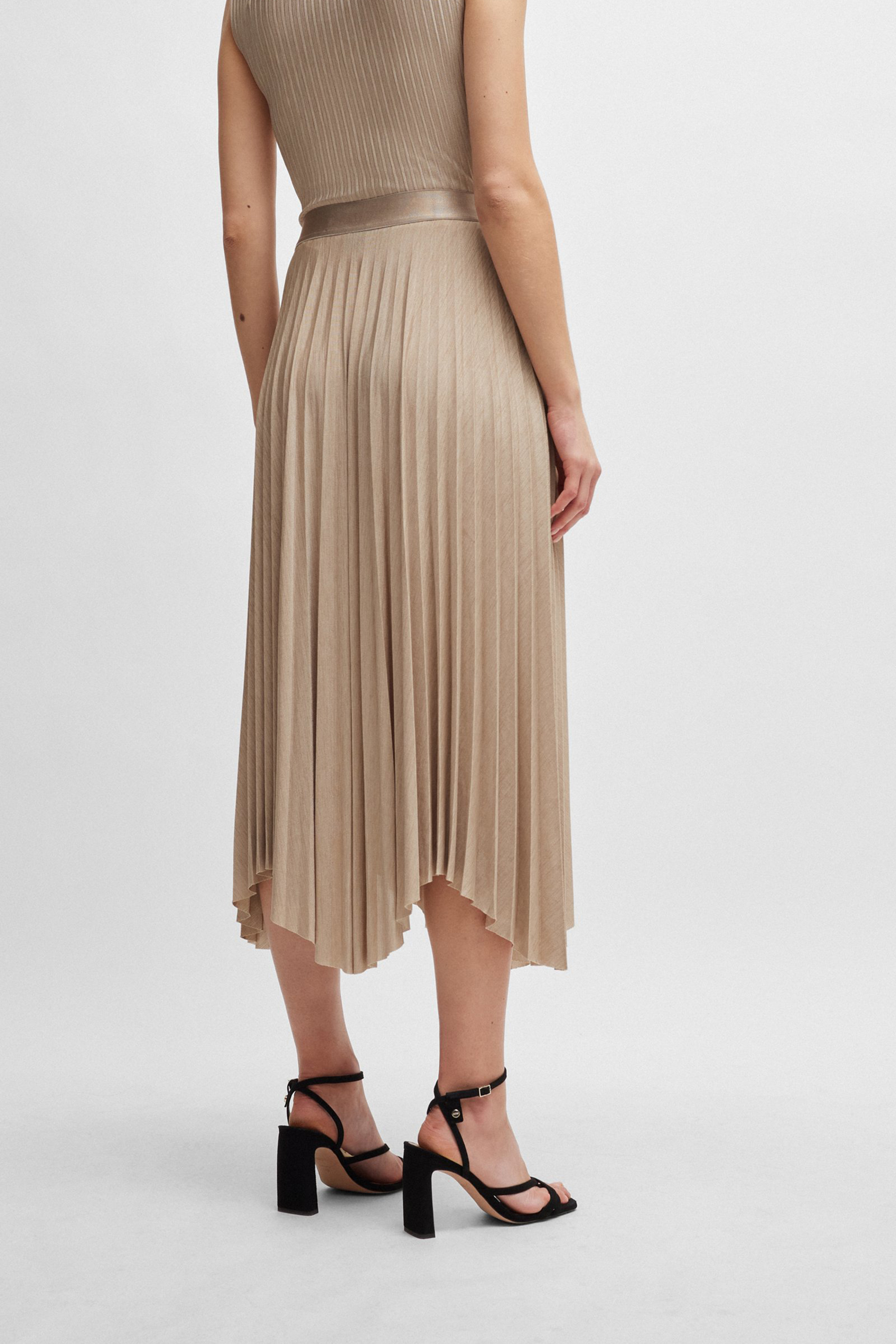 BOSS Pleated Recycled Stretch Jersey Skirt