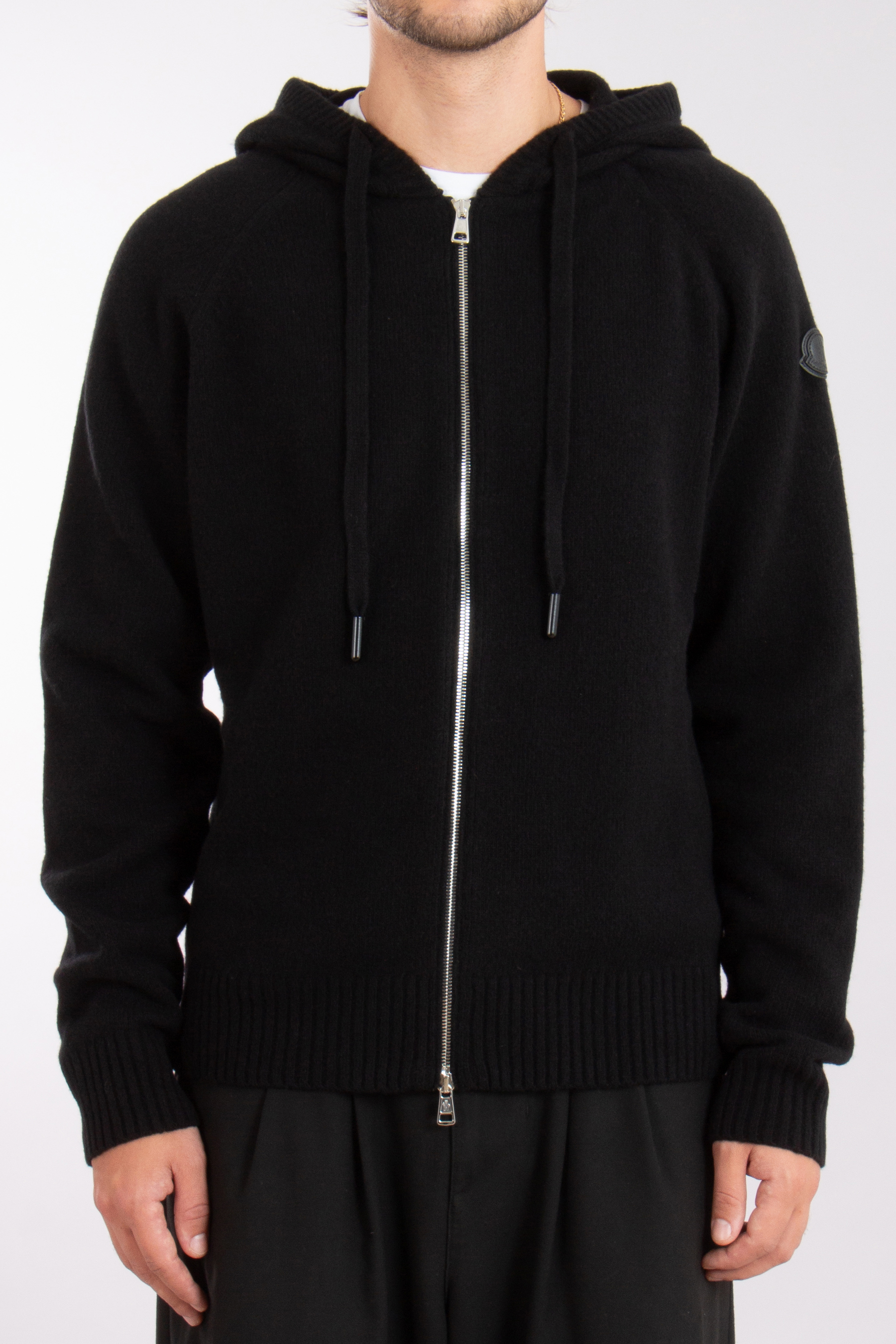 MONCLER Hooded Virgin Wool-Cashmere Cardigan