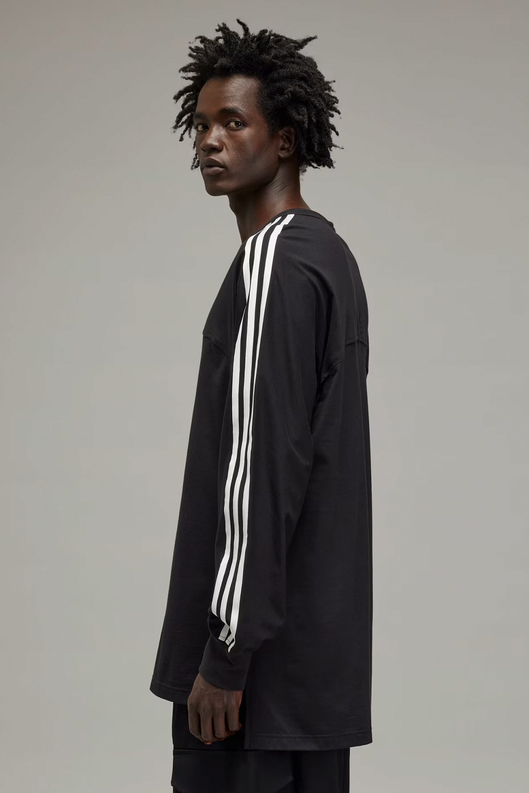 Y-3 3-Stripes Cotton Jersey Long Sleeve T-Shirt