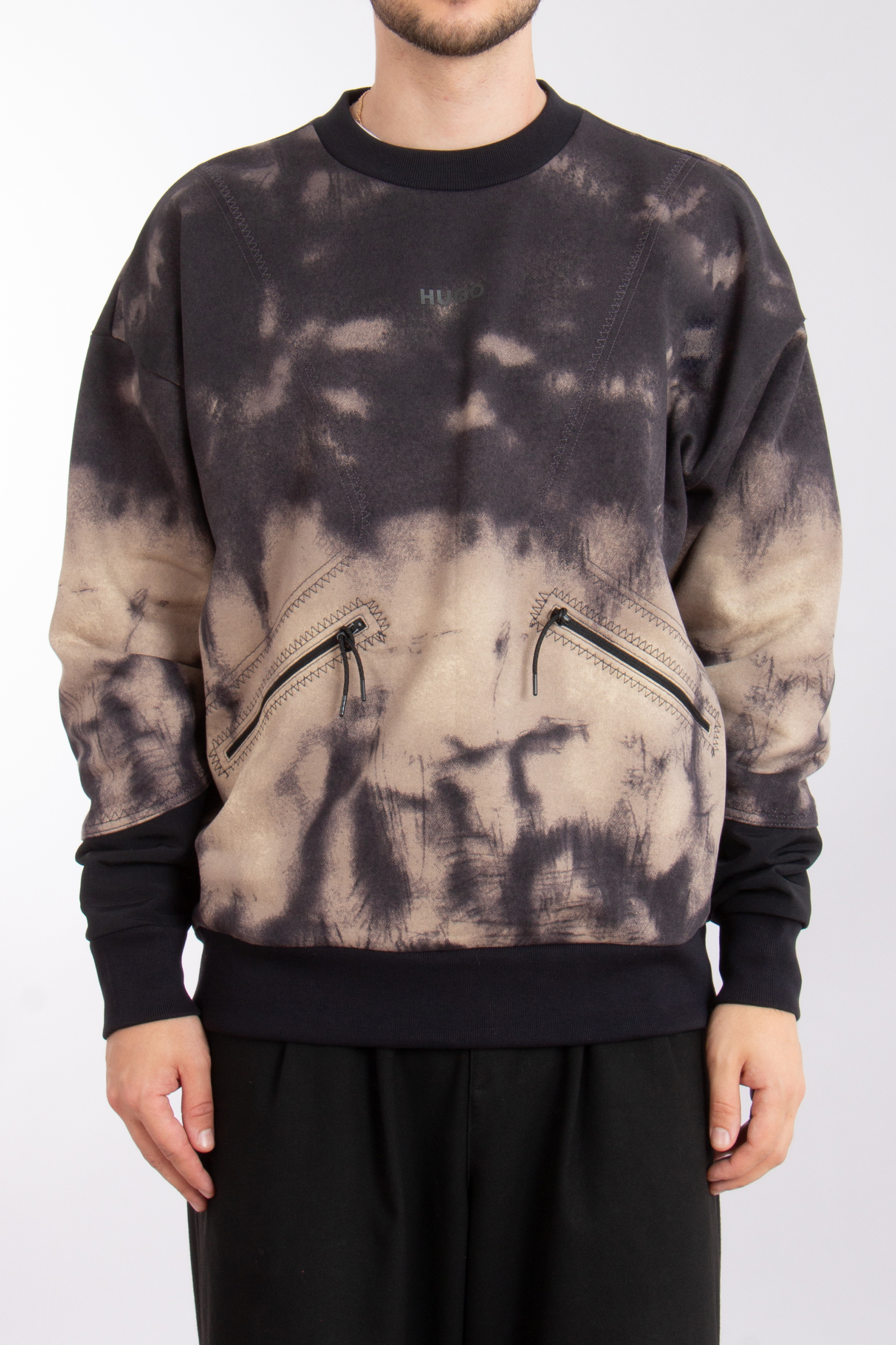 HUGO Printed Cotton Terry Sweatshirt Dautumna