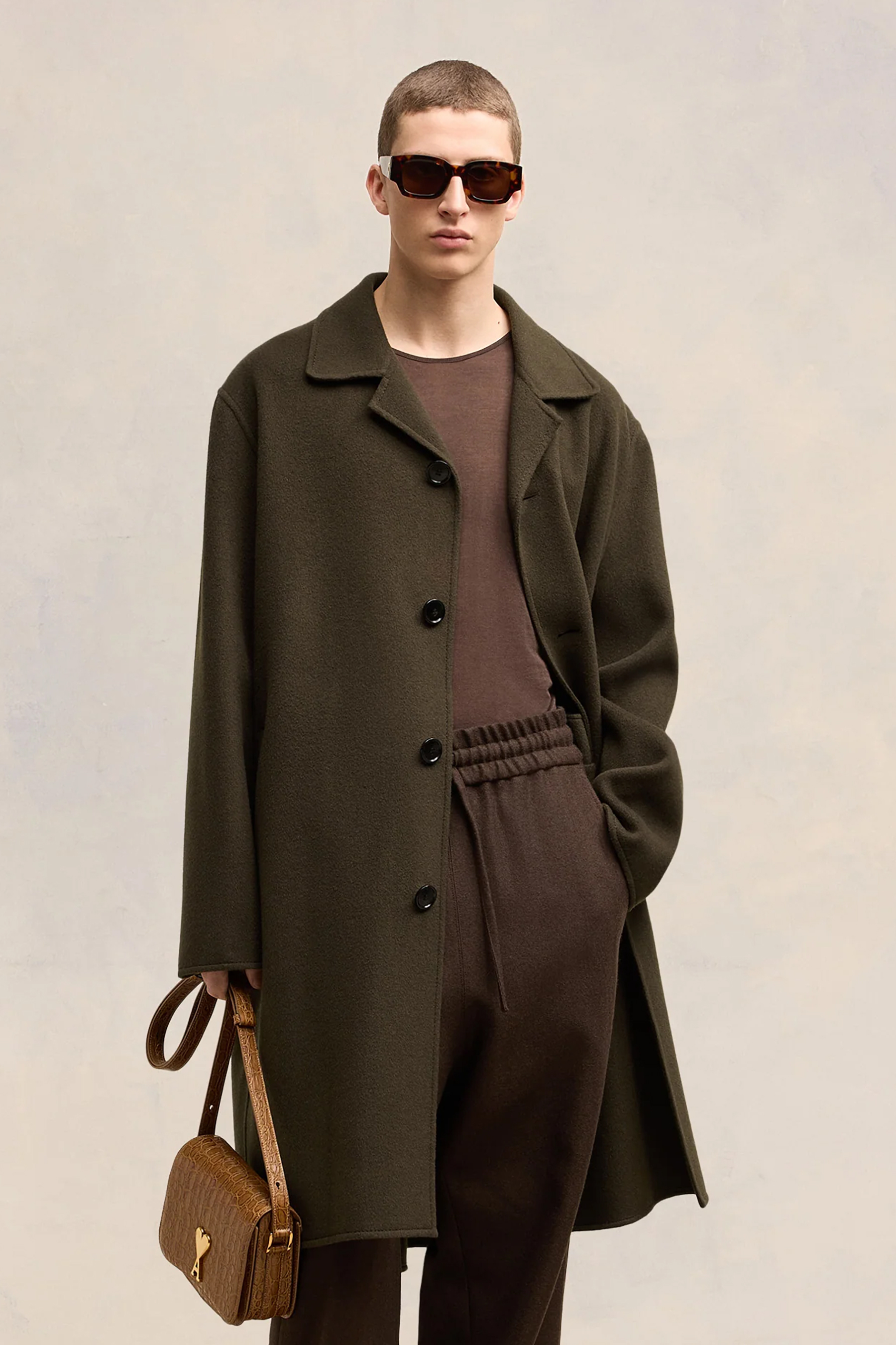 AMI PARIS Double-Face Wool-Cashmere Car Coat