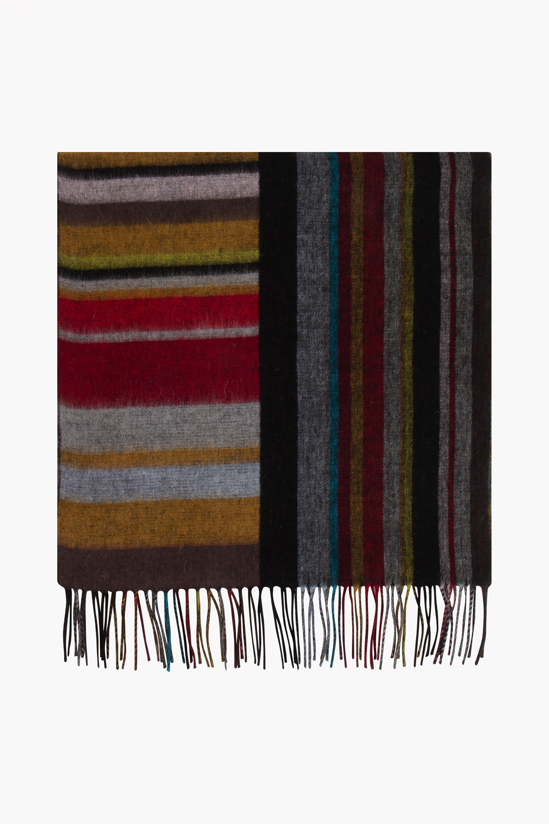 PAUL SMITH 'Siganture Stripe' Mash Up Lambswool-Cashmere Blend Scarf