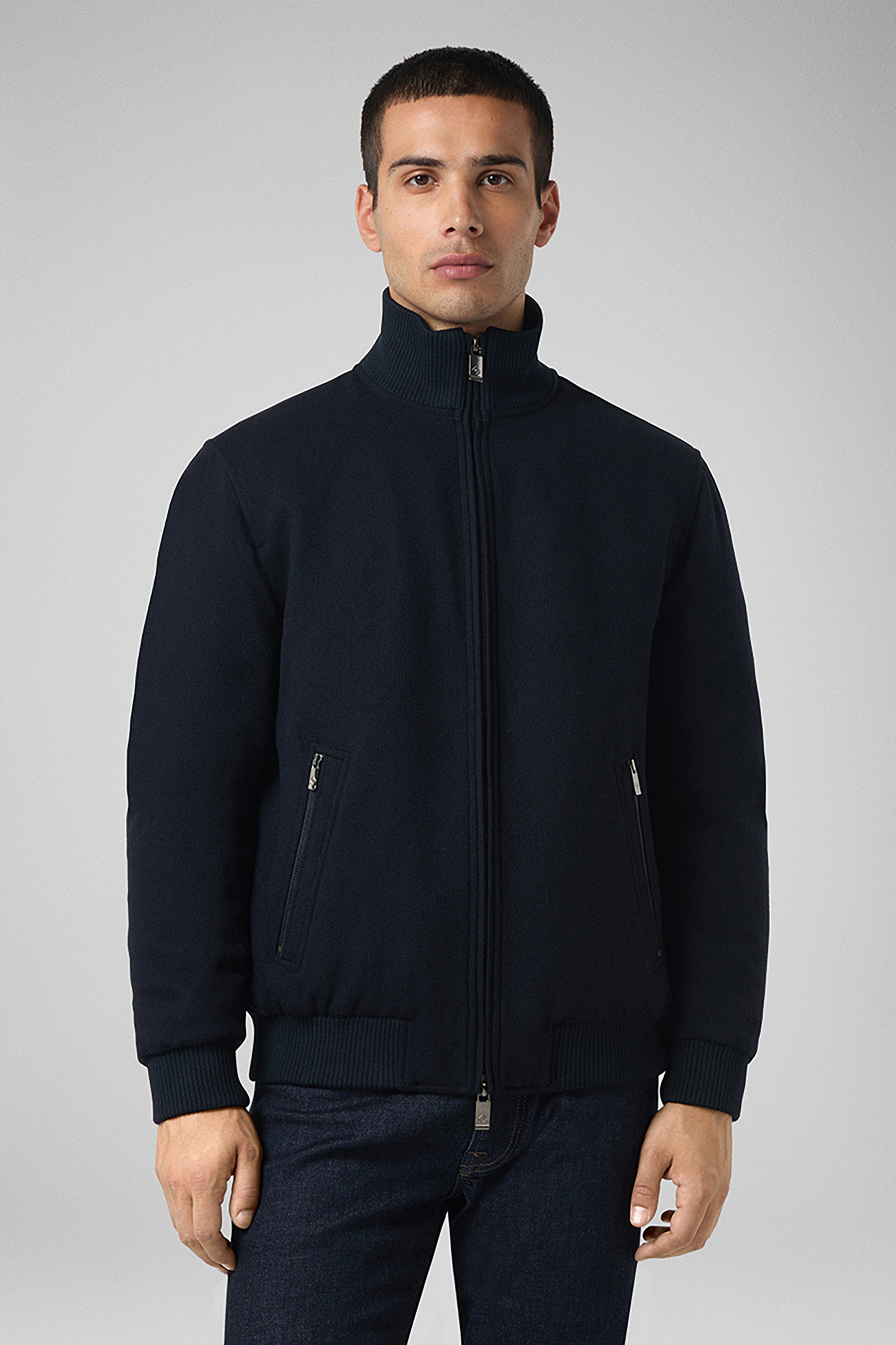 PAL ZILERI Wool Blend Bomber Jacket 