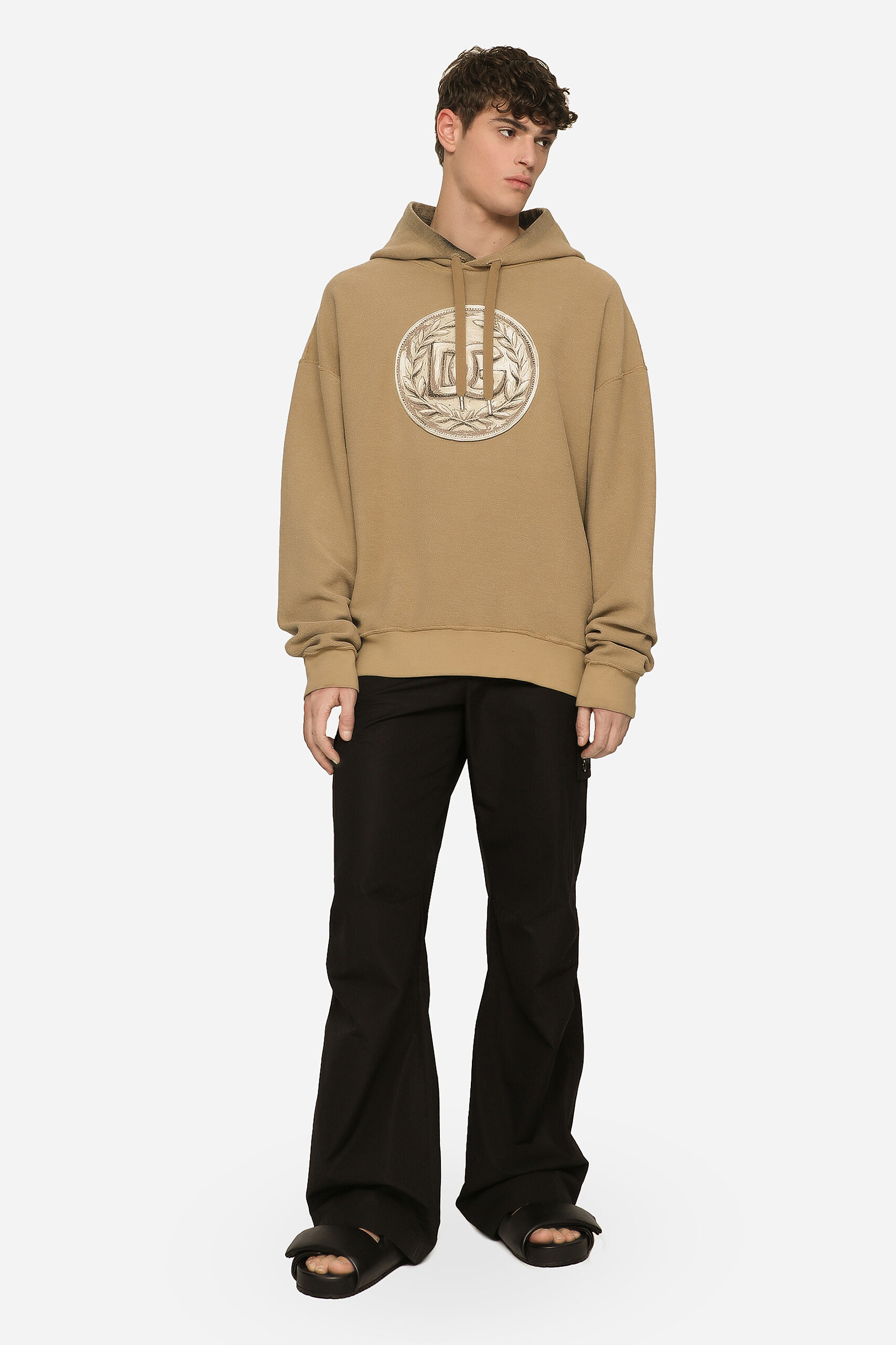 DOLCE & GABBANA Hoodie with Roman DG Coin Print