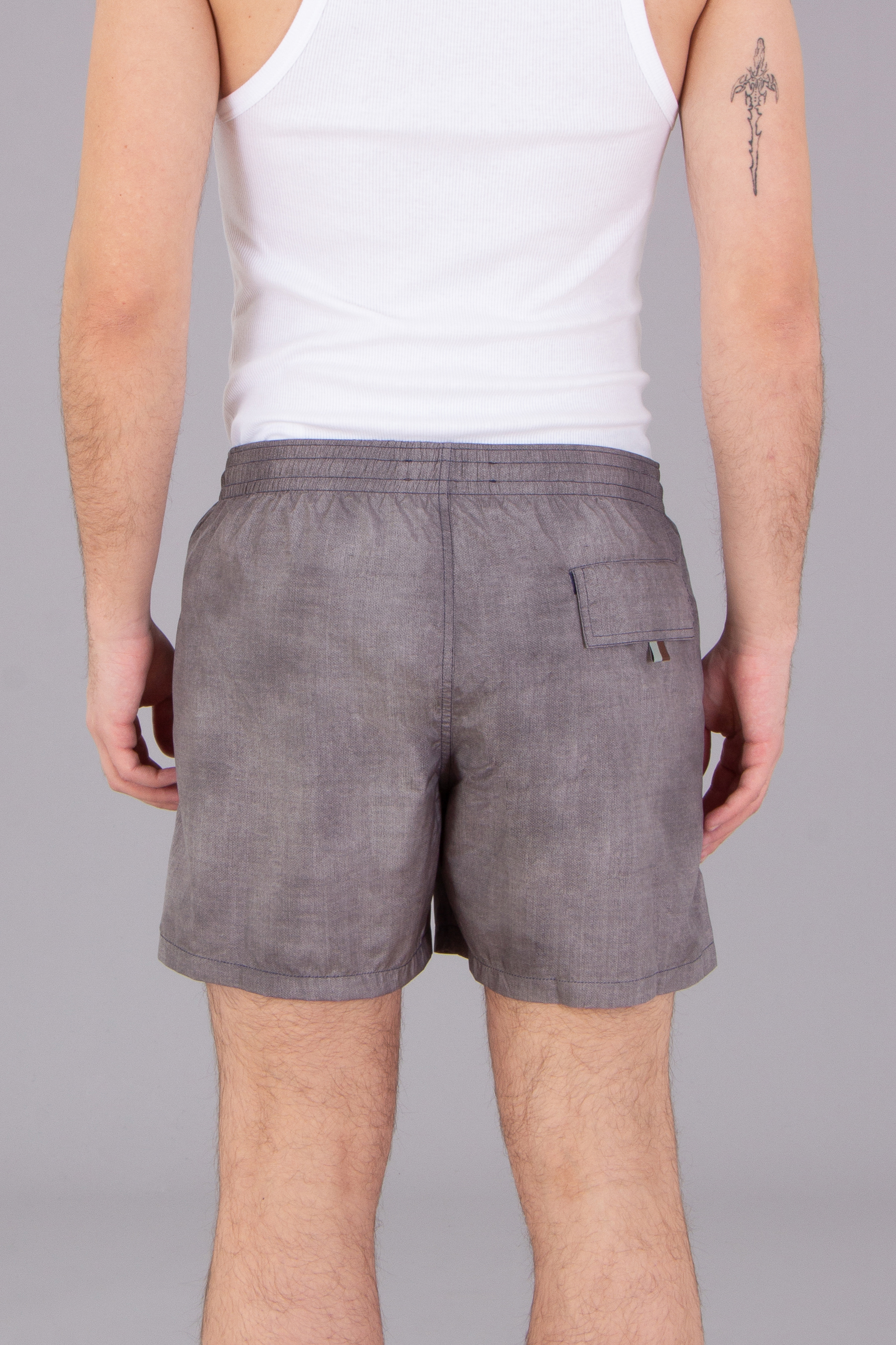 CANALI Micro Pattern Technical Fabric Swim Shorts