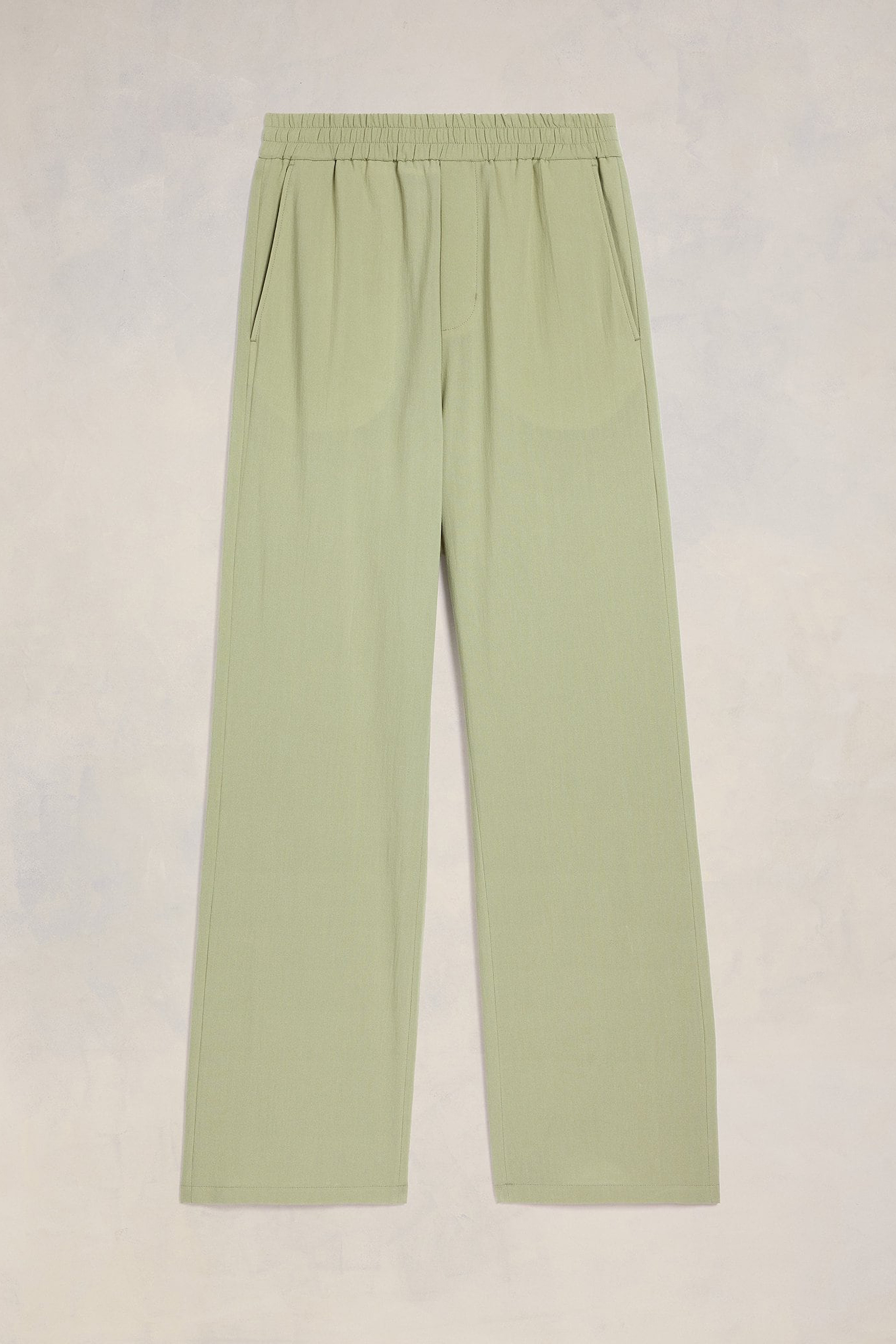 AMI PARIS Wide Leg Cotton Crepe Pants