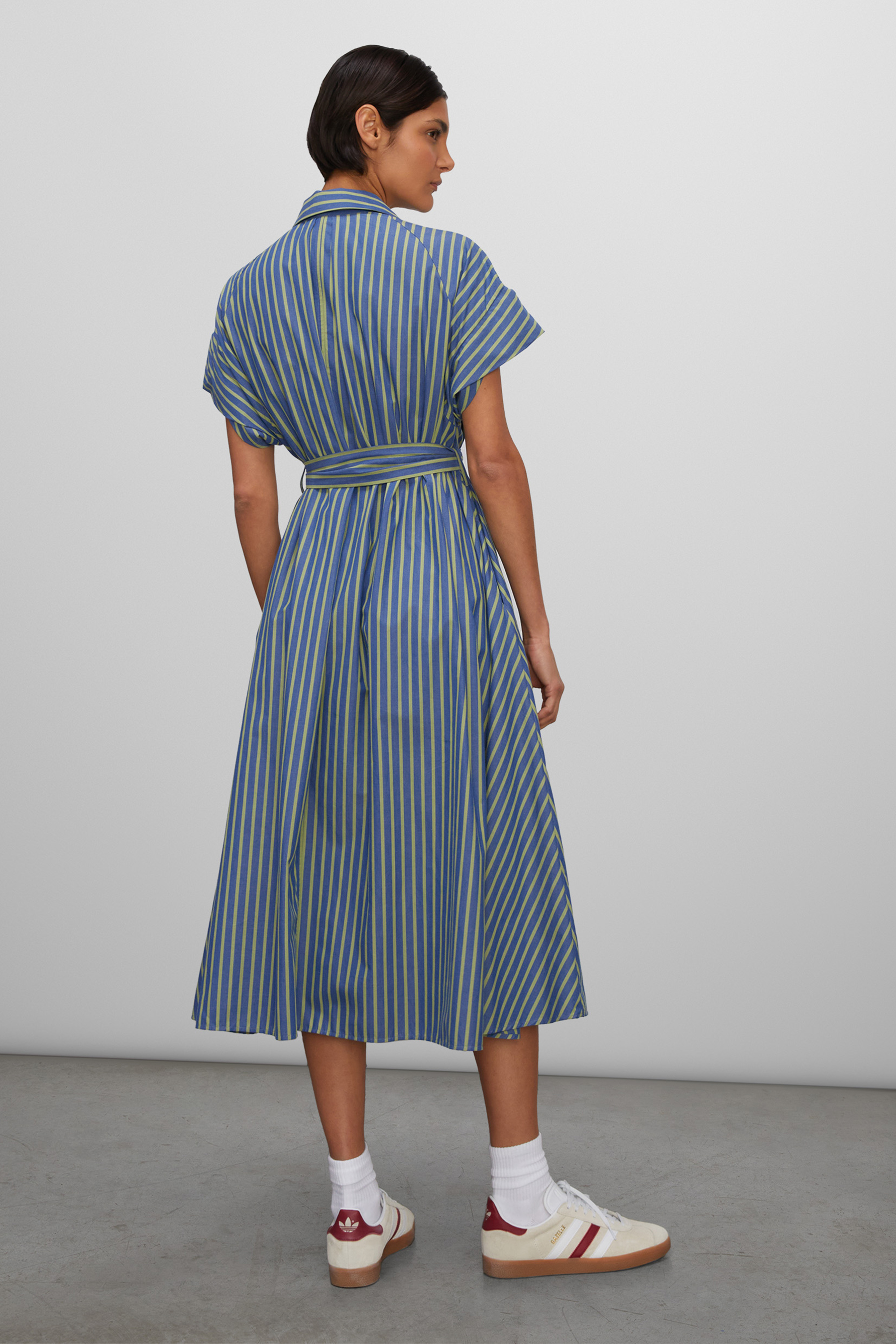 ASPESI Striped Cotton Canvas Dress