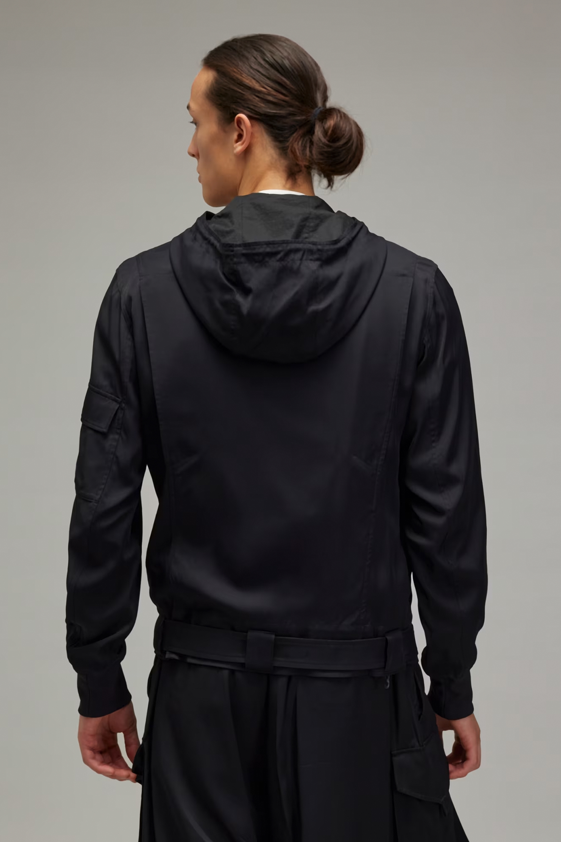 Y-3 Loose Fit Rayon Twill Hooded Jacket