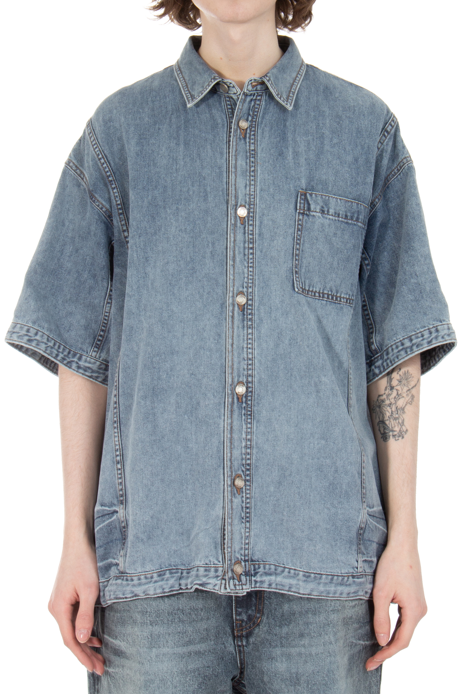 JUUN.J Oversized Cotton Denim Shirt