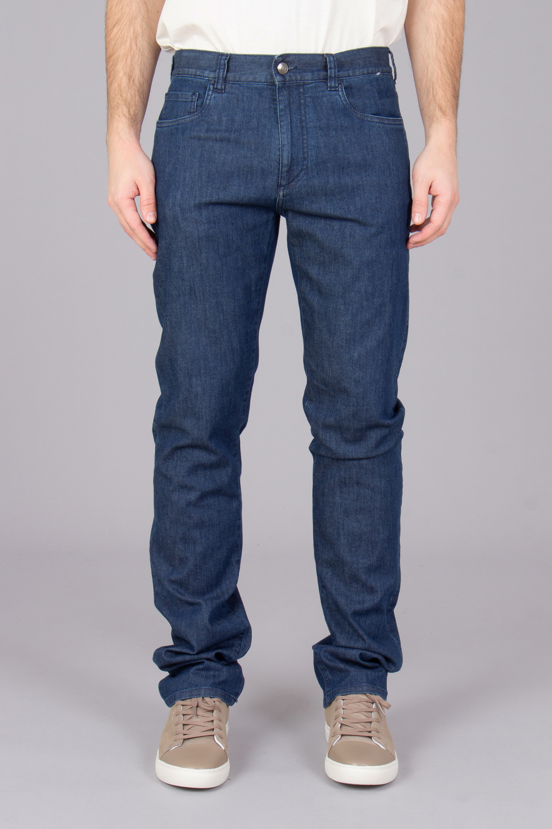 CANALI Regular Fit Cotton Stretch Denim Jeans