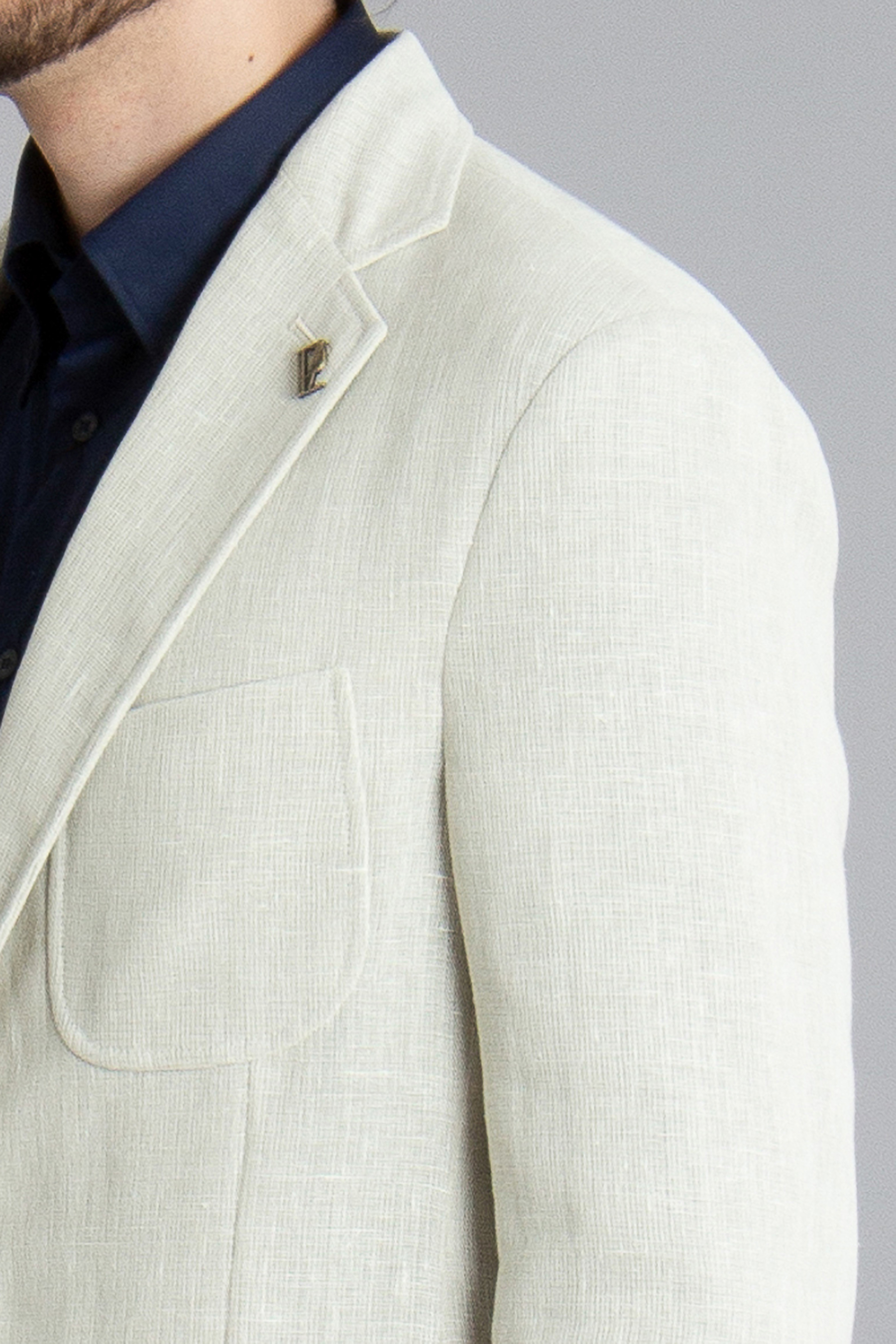 PAL ZILERI Tailored Fit Virgin Wool-Linen Blend Jacket