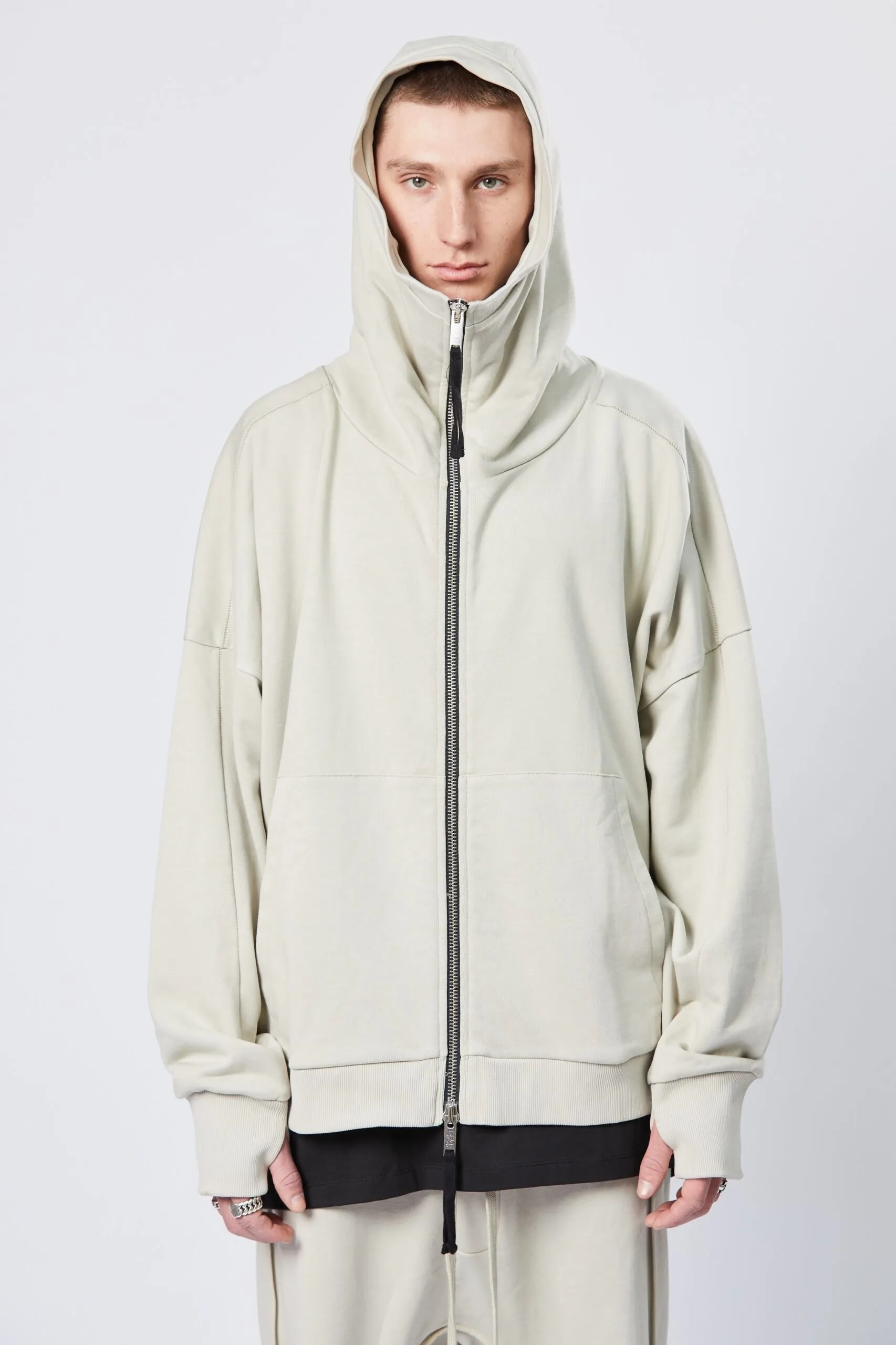 THOM KROM Cotton Stretch Zip-Hoodie 