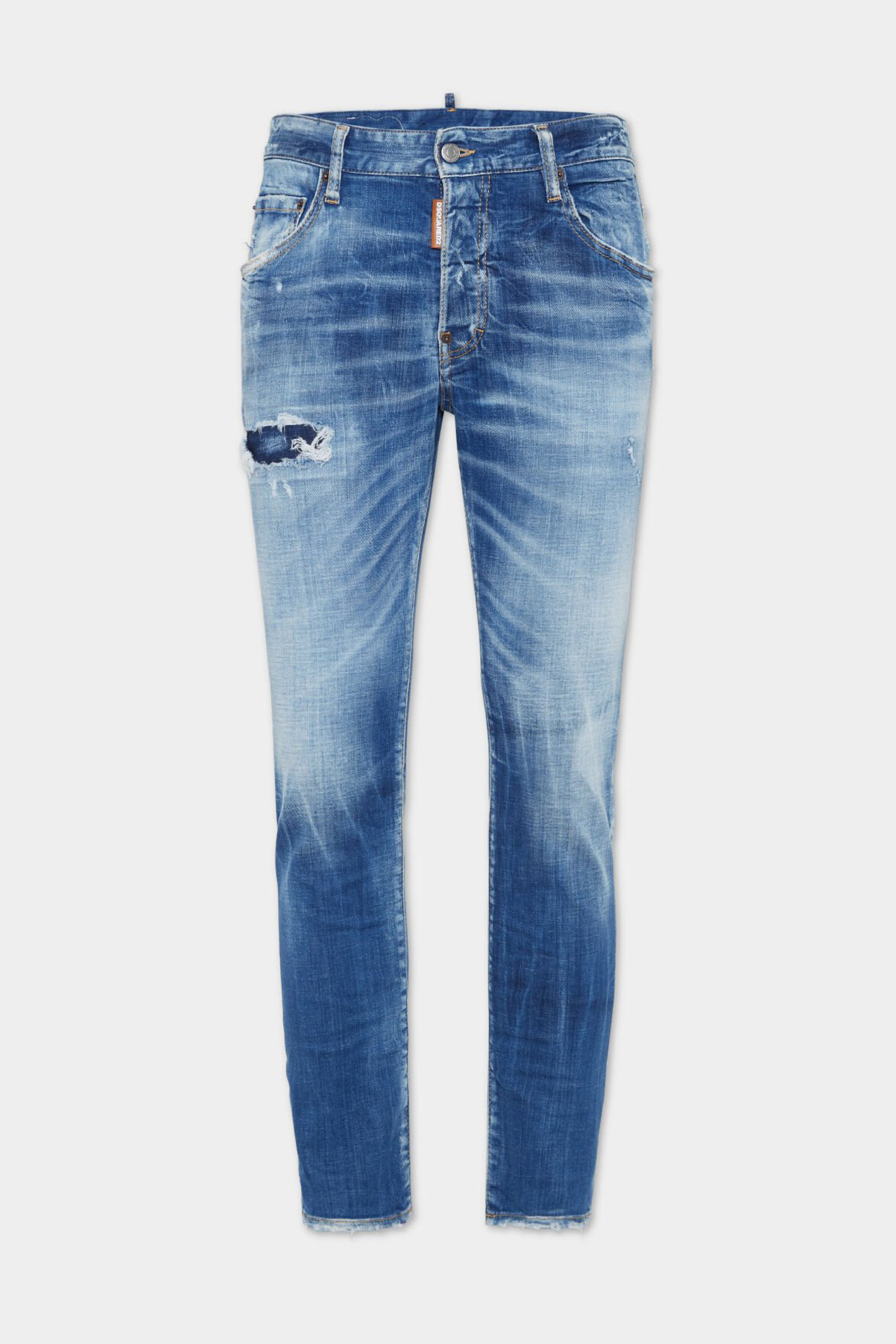 DSQUARED2 Cotton Stretch Denim Small Hole Wash Skater Jeans