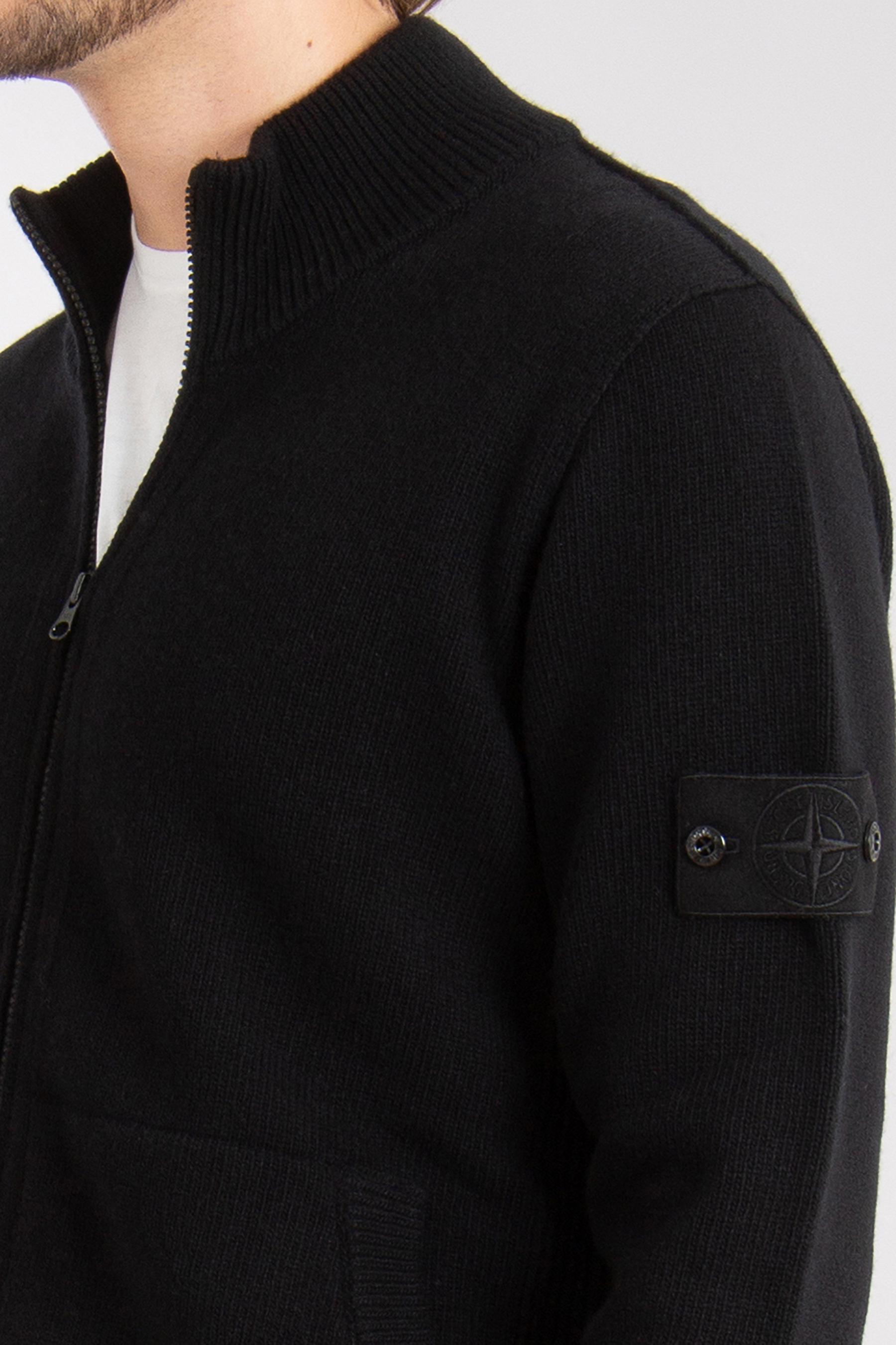 STONE ISLAND Ghost Piece Virgin Wool Zip Cardigan