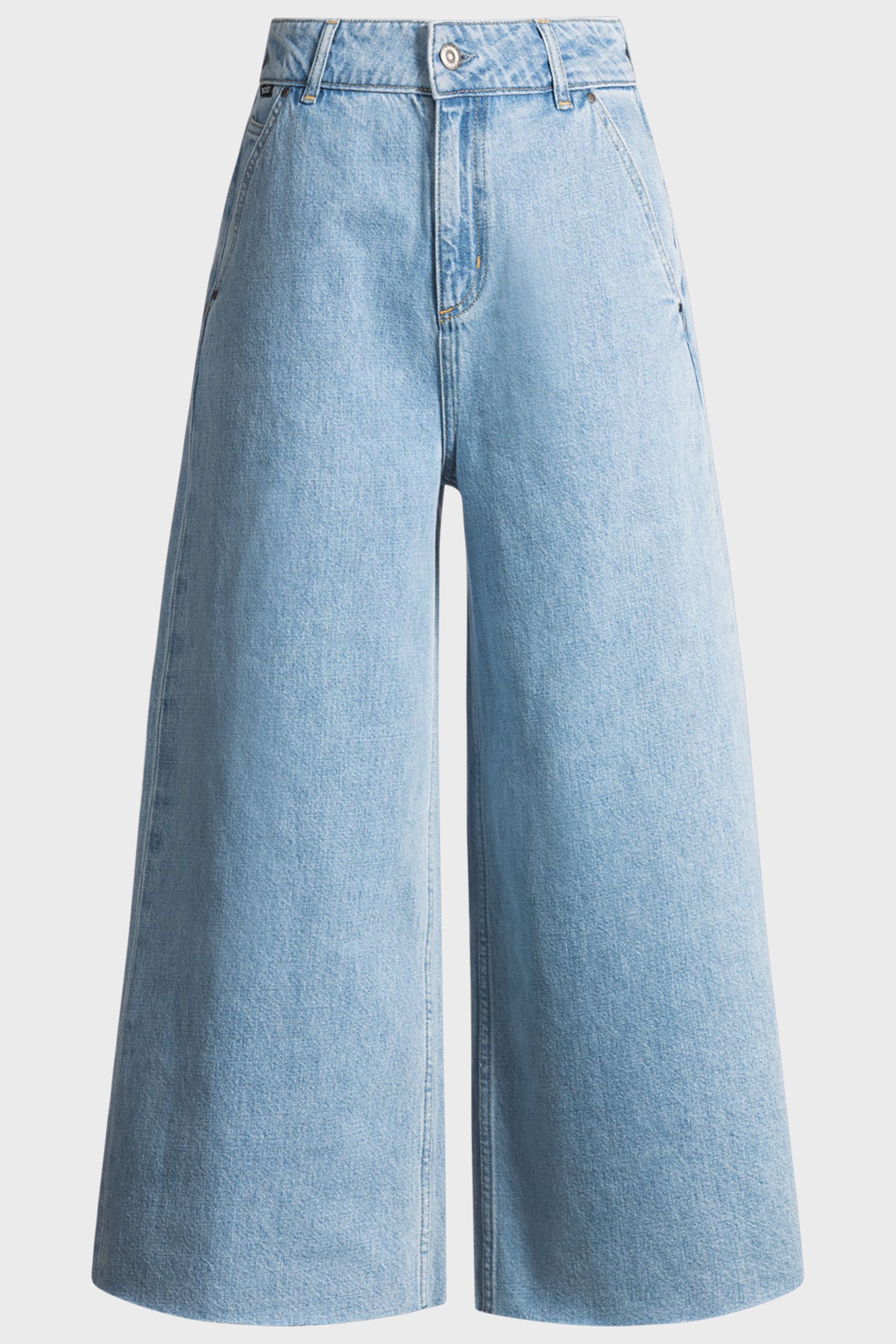 BOSS Cropped Wide Leg Cotton Denim Jeans Sorcerous