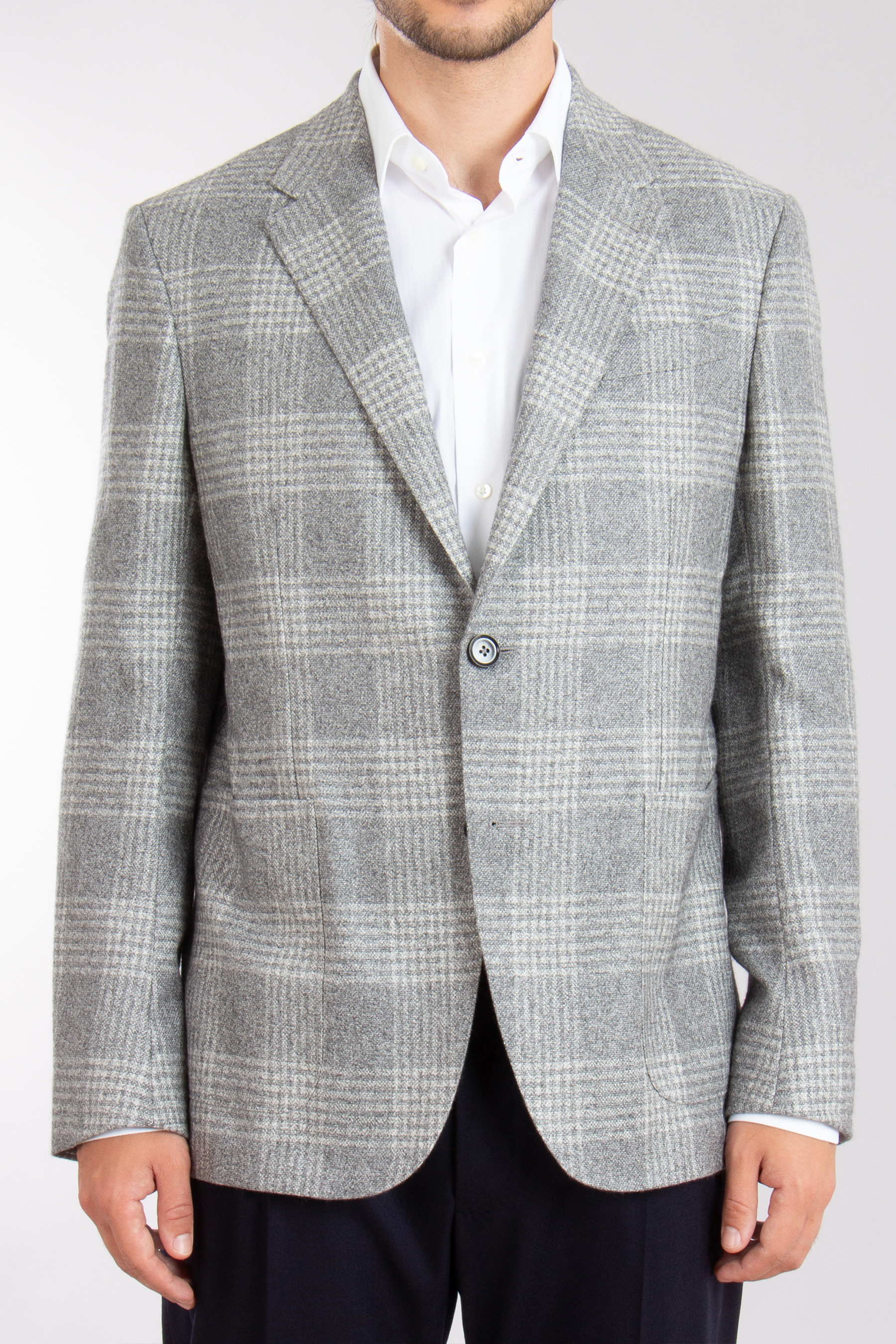 ZEGNA Checked Silk-Cashmere Blend Jacket