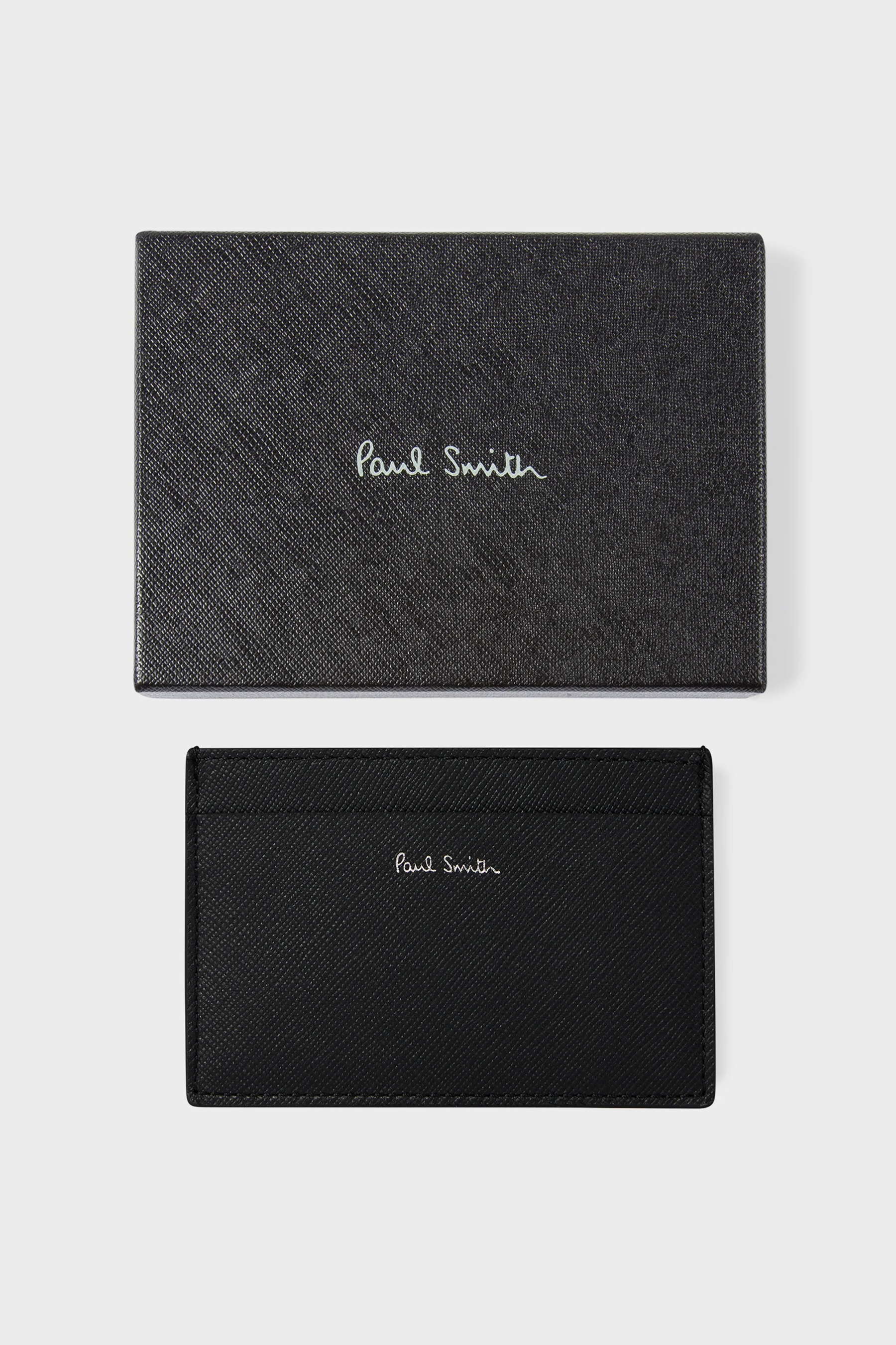 PAUL SMITH 'Mini Stripe' Print Leather Card Holder