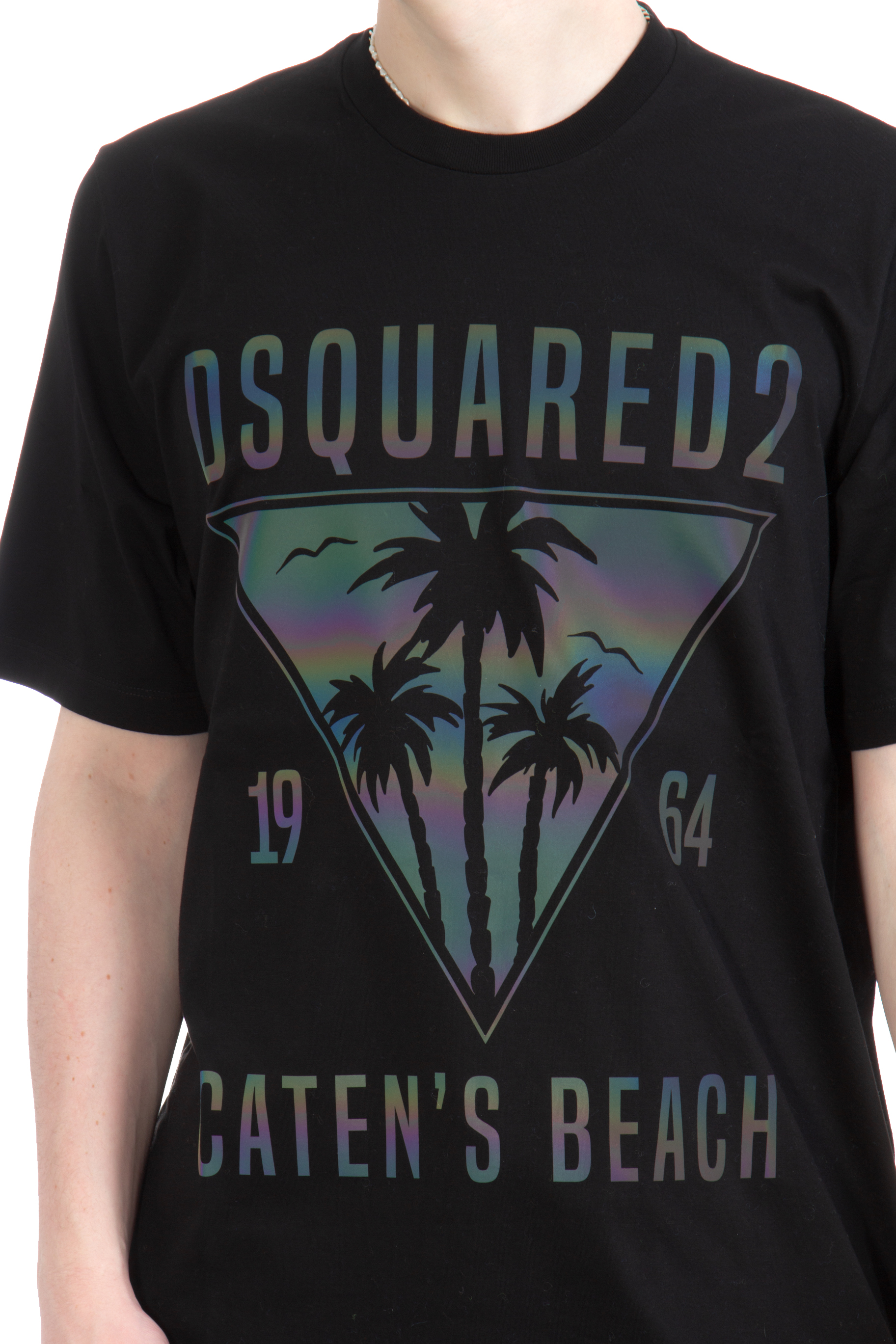 DSQUARED2 Caten's Beach Slouch Print Cotton Jersey T-Shirt