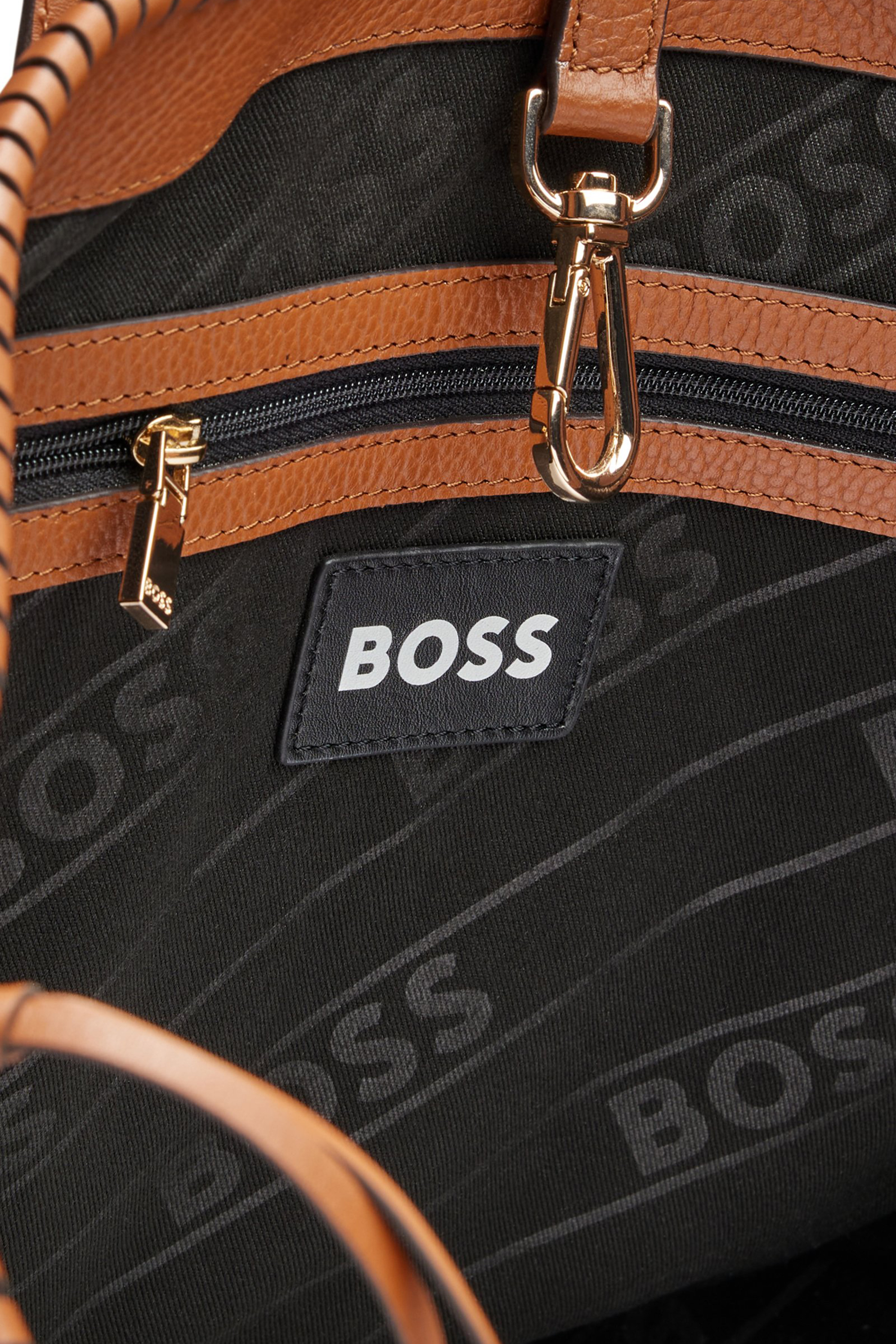 BOSS Grained Leather Shopper Ivy