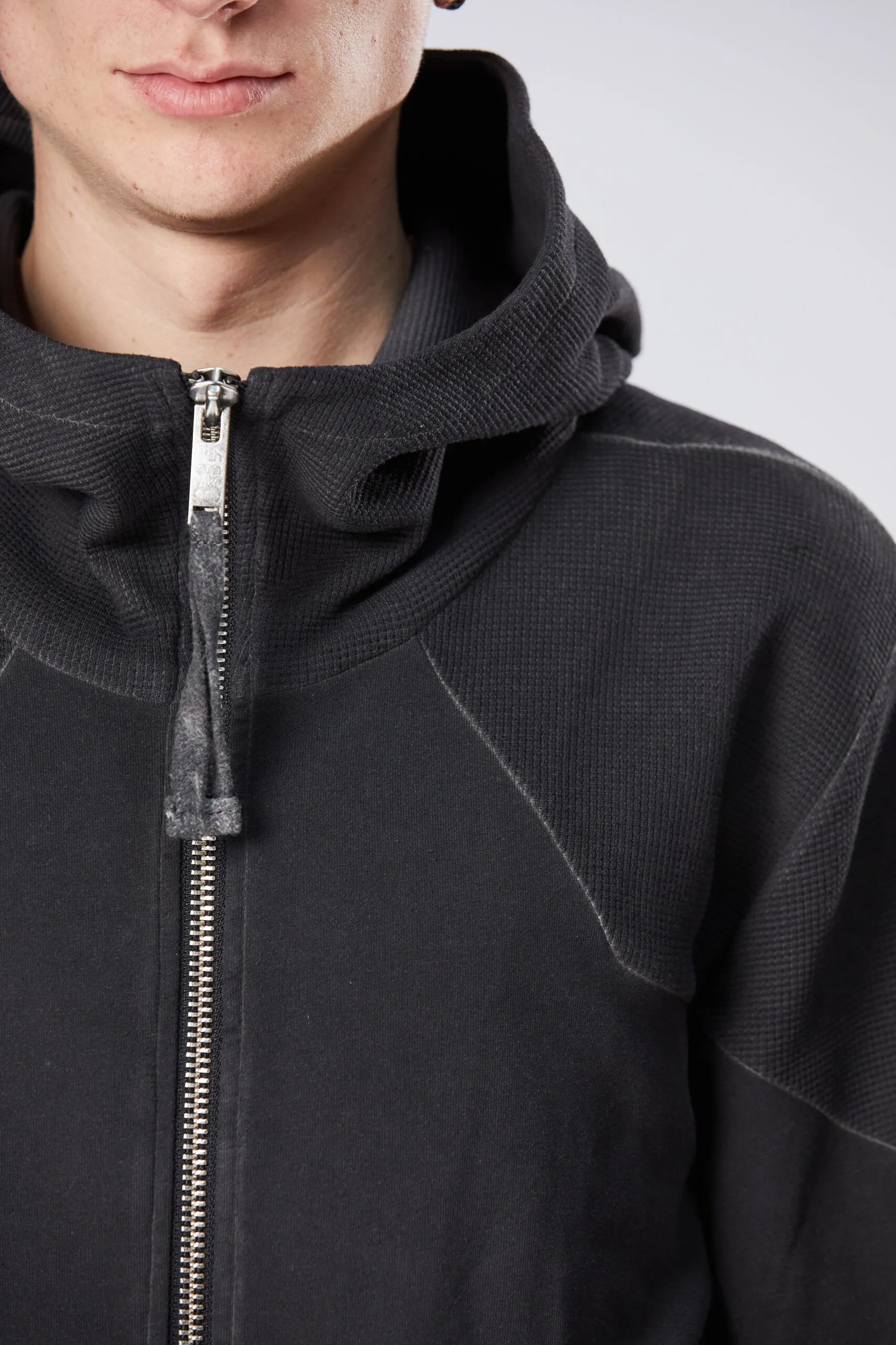 THOM KROM Hooded Cotton Stretch Zip Hoodie