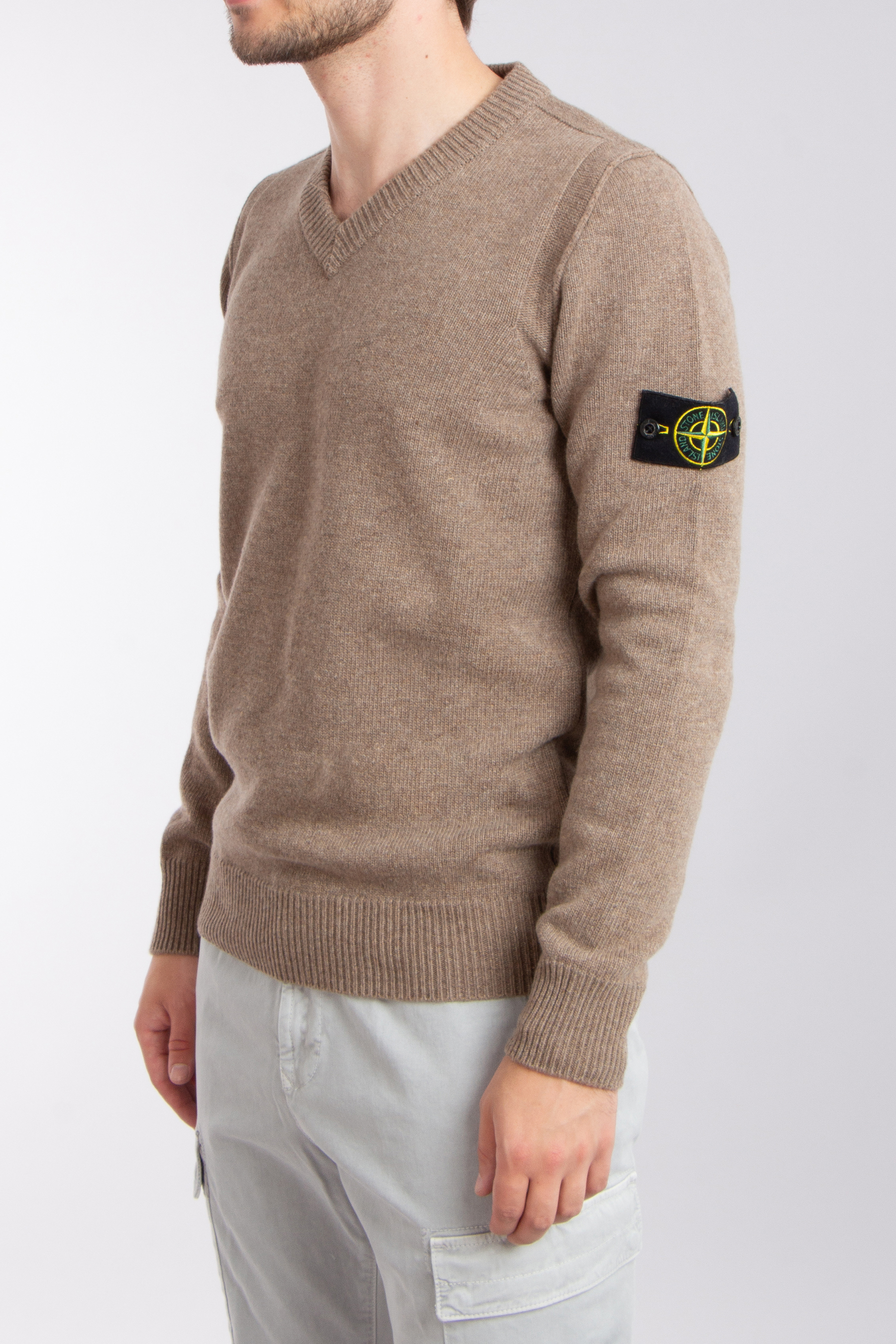 STONE ISLAND V-Neck Wool Blend Sweater