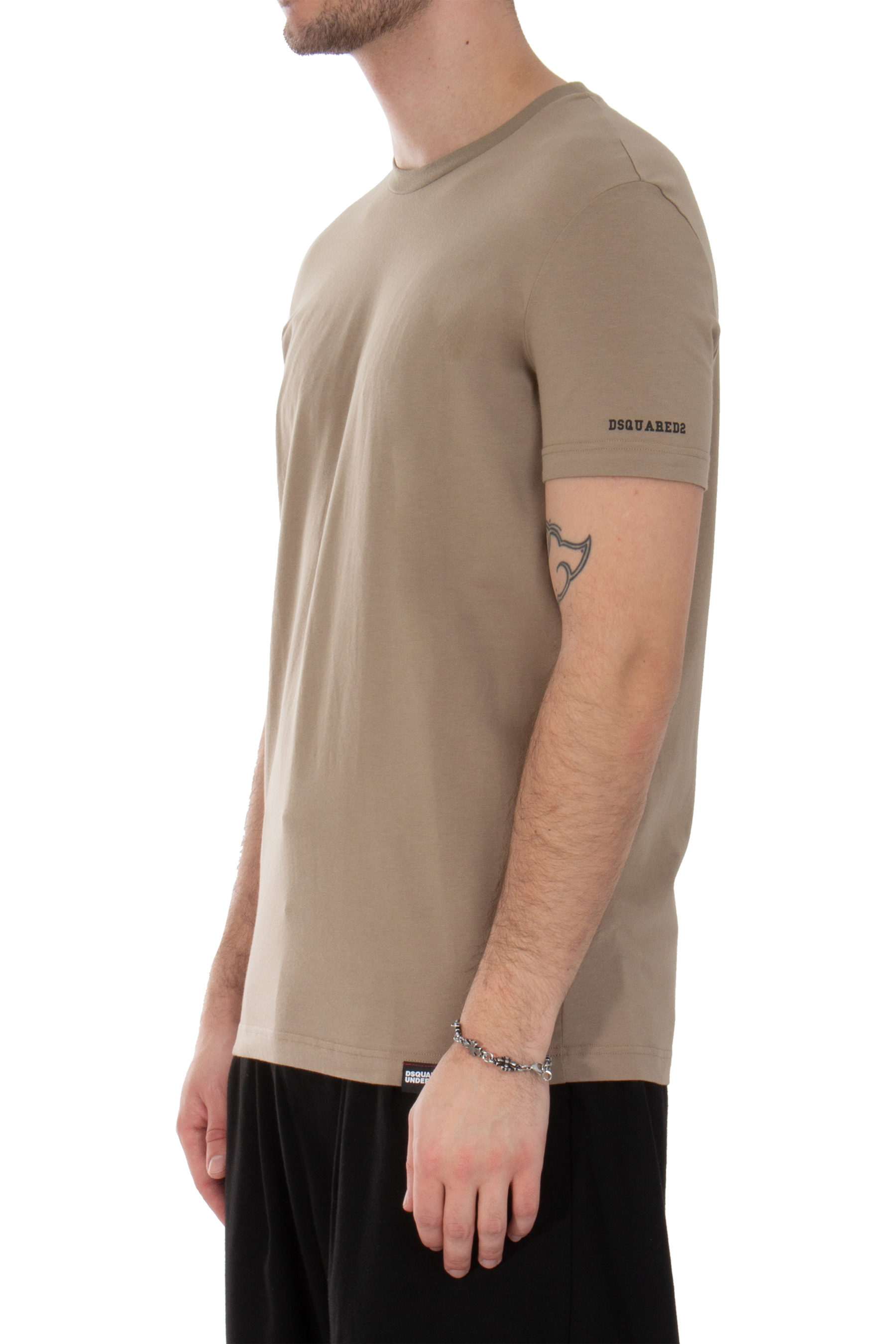 DSQUARED2 Round Neck Cotton Stretch T-Shirt