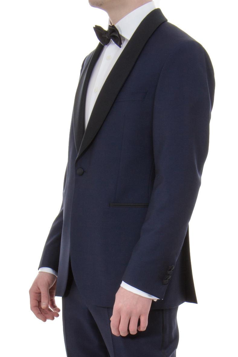 DRESSLER Shaped Fit Wool-Mohair Blend Tuxedo Jacket Stuart