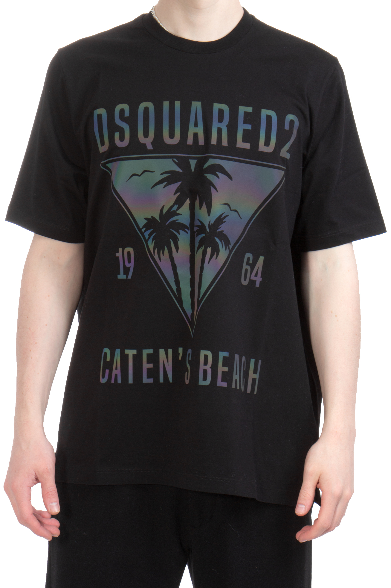 DSQUARED2 Caten's Beach Slouch Print Cotton Jersey T-Shirt