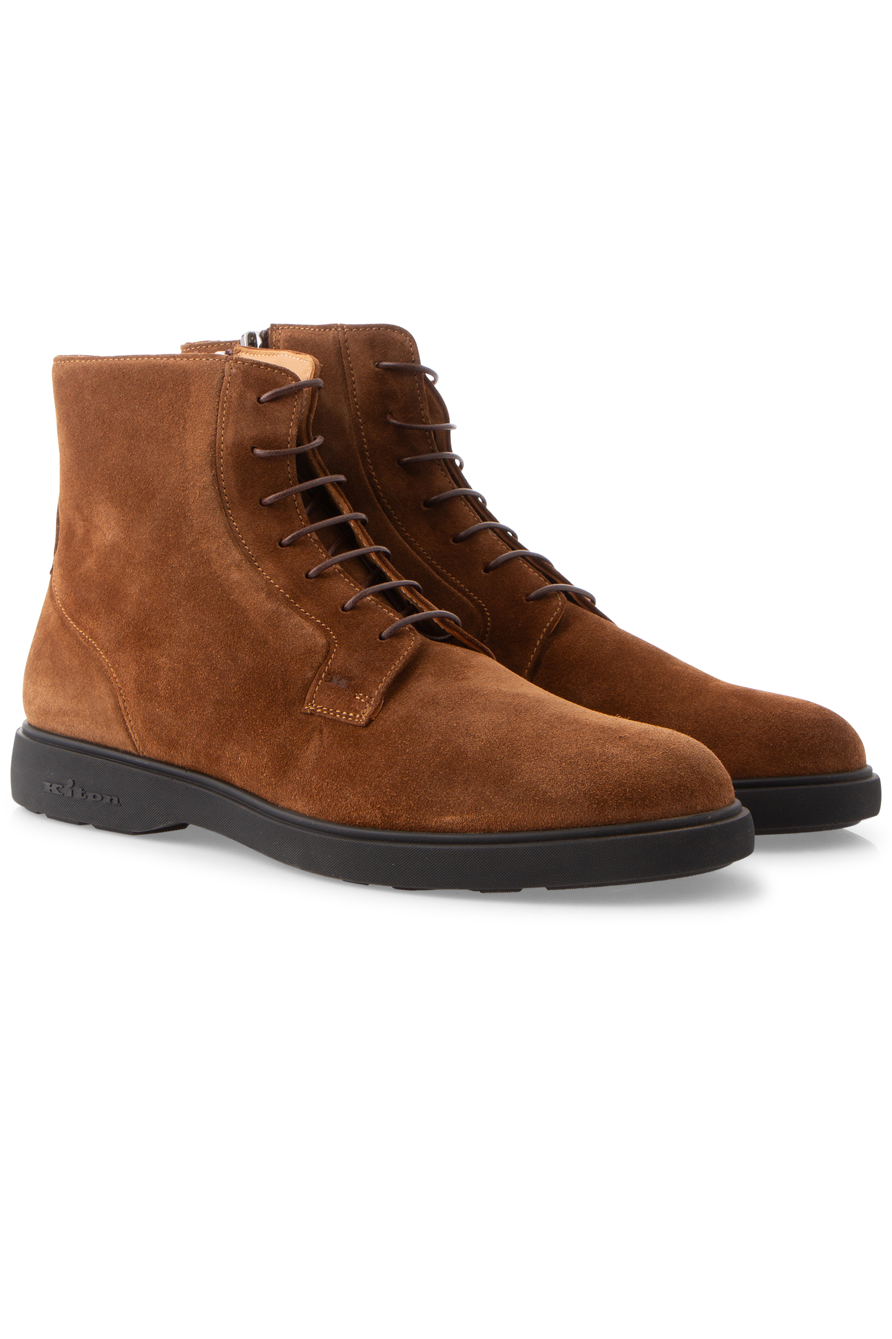 KITON Padded Calf Suede Ankle Boots