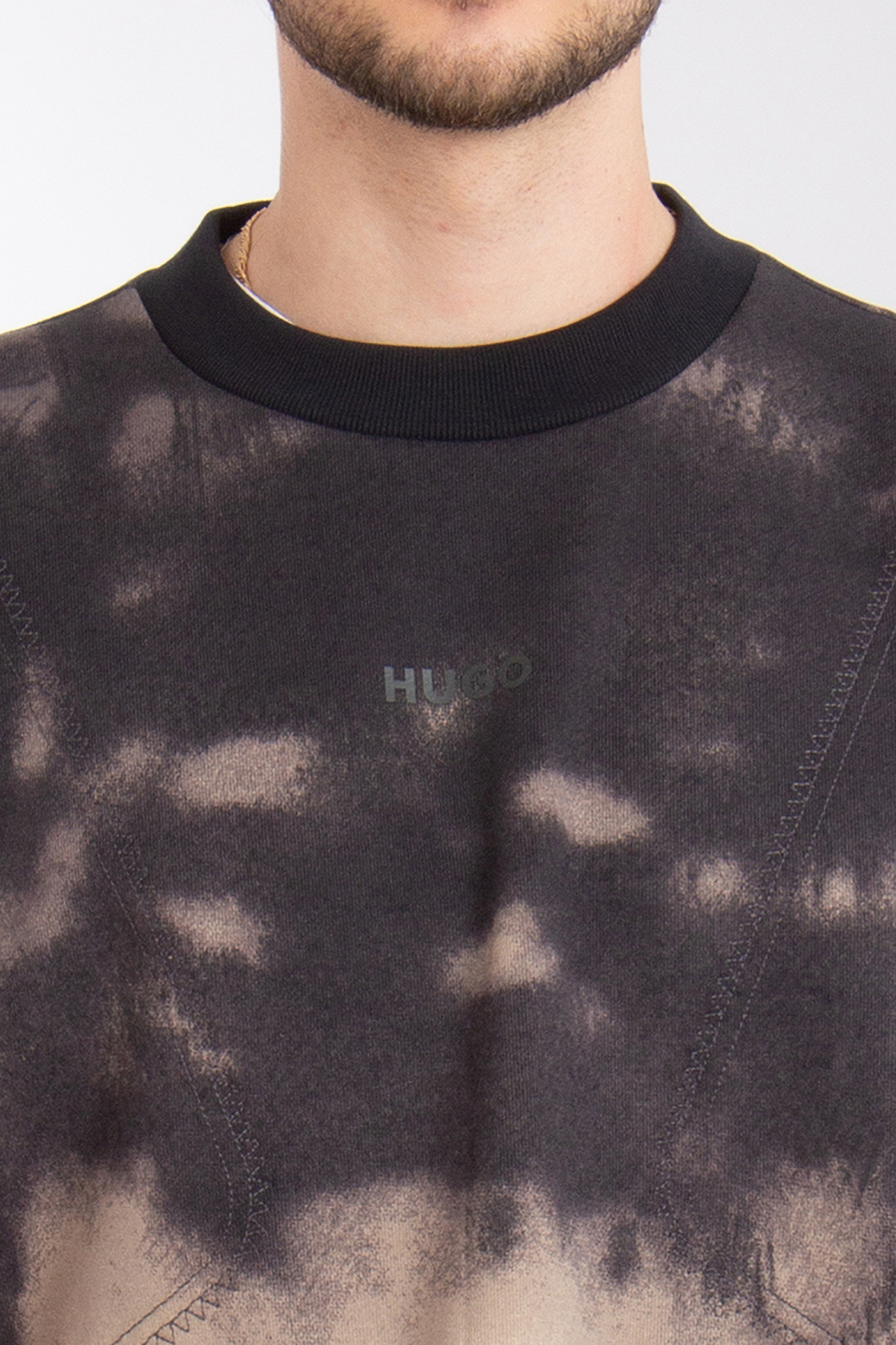 HUGO Printed Cotton Terry Sweatshirt Dautumna