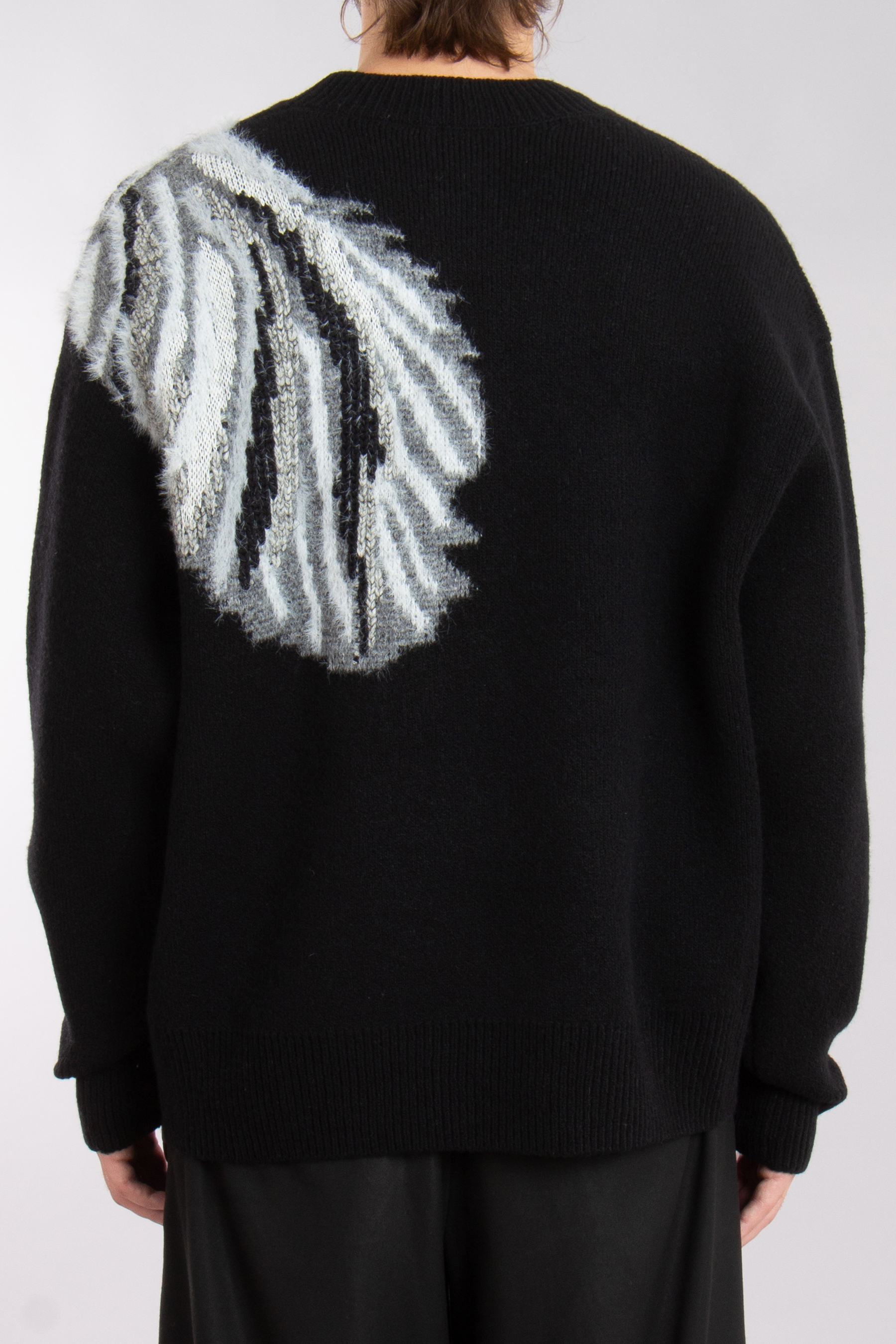 Y-3 Grafic Inlay wool Blend Knit Sweater