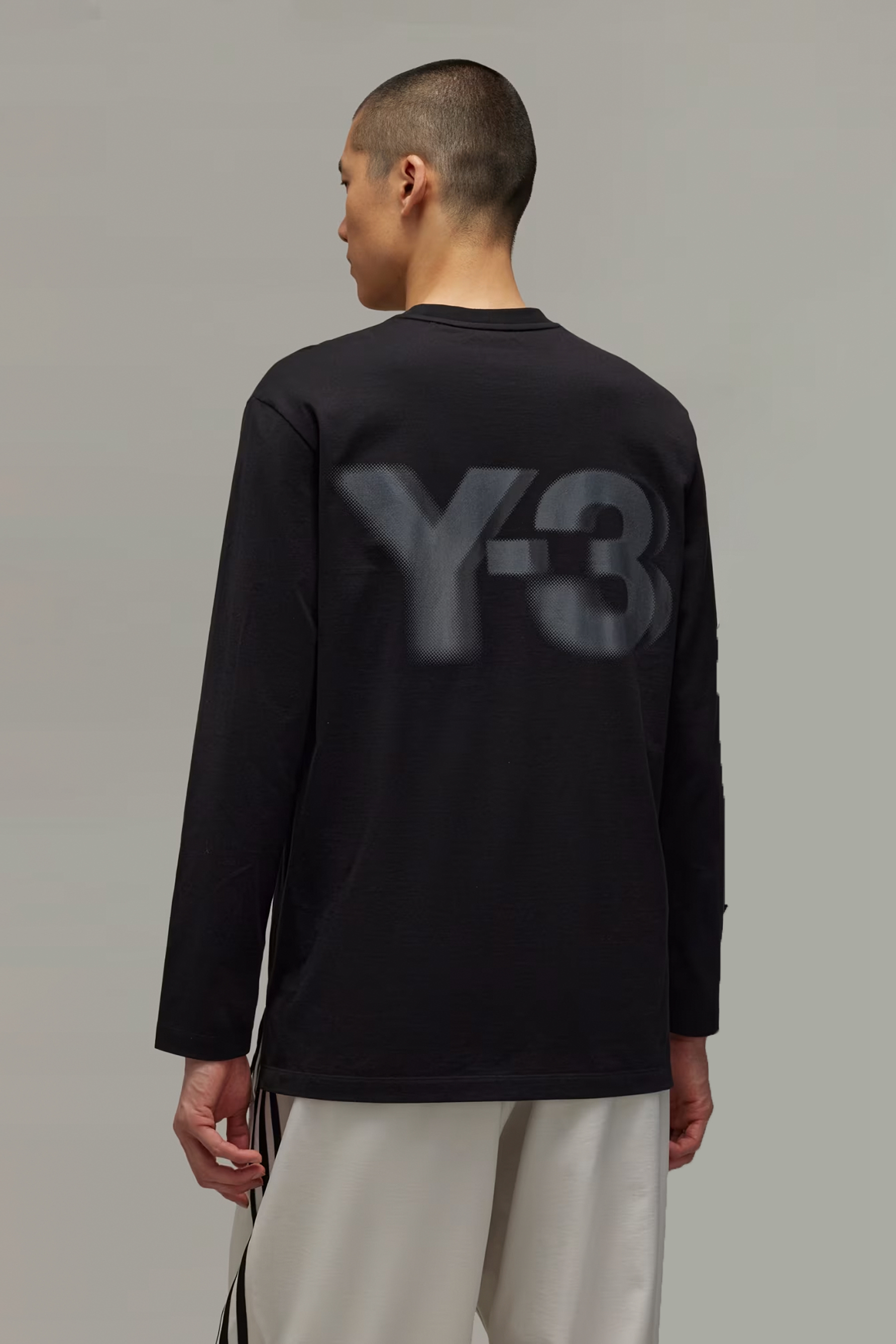 Y-3 Printed Cotton Jersey Long Sleeve T-Shirt