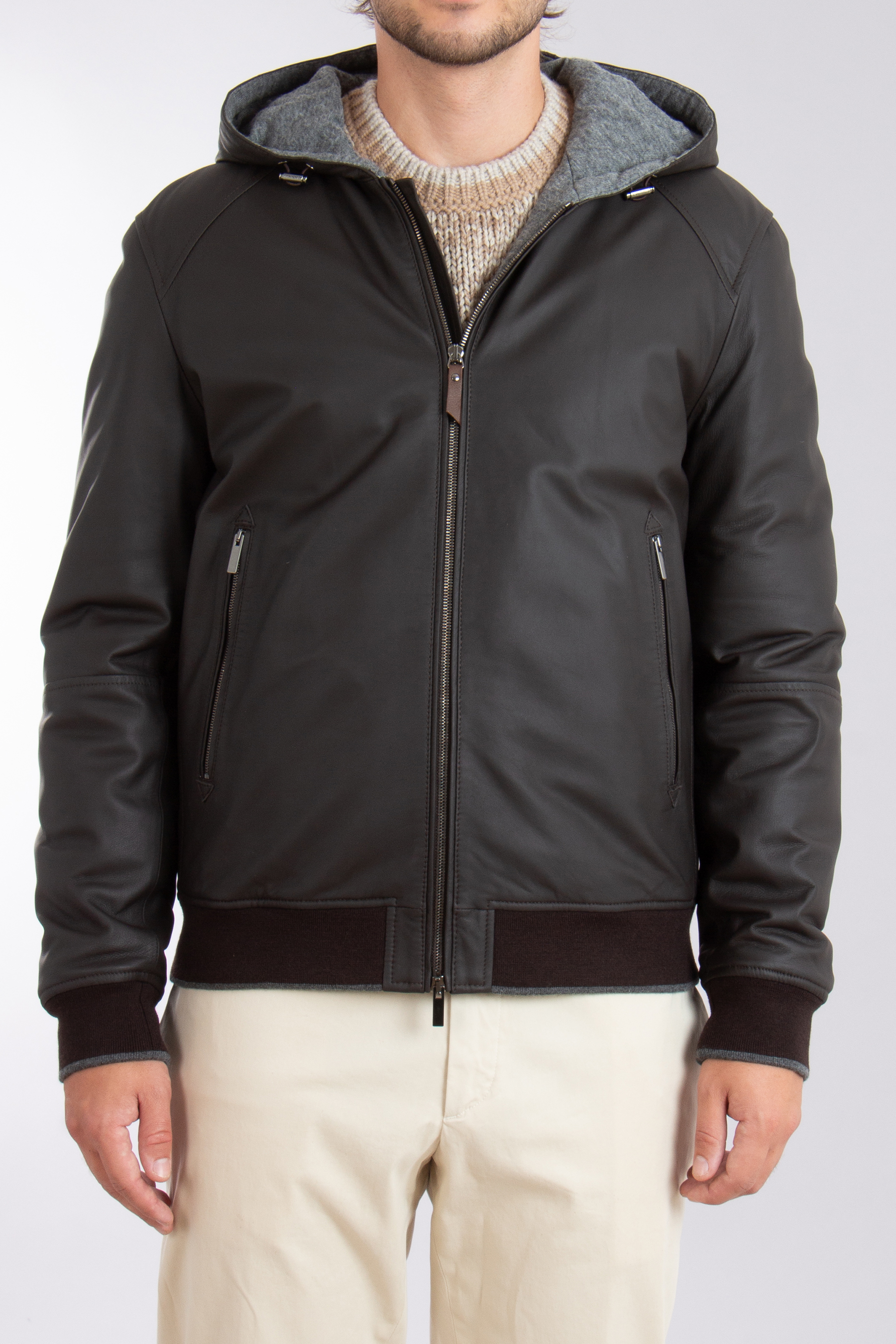 CANALI Lambskin Bomber Jacket