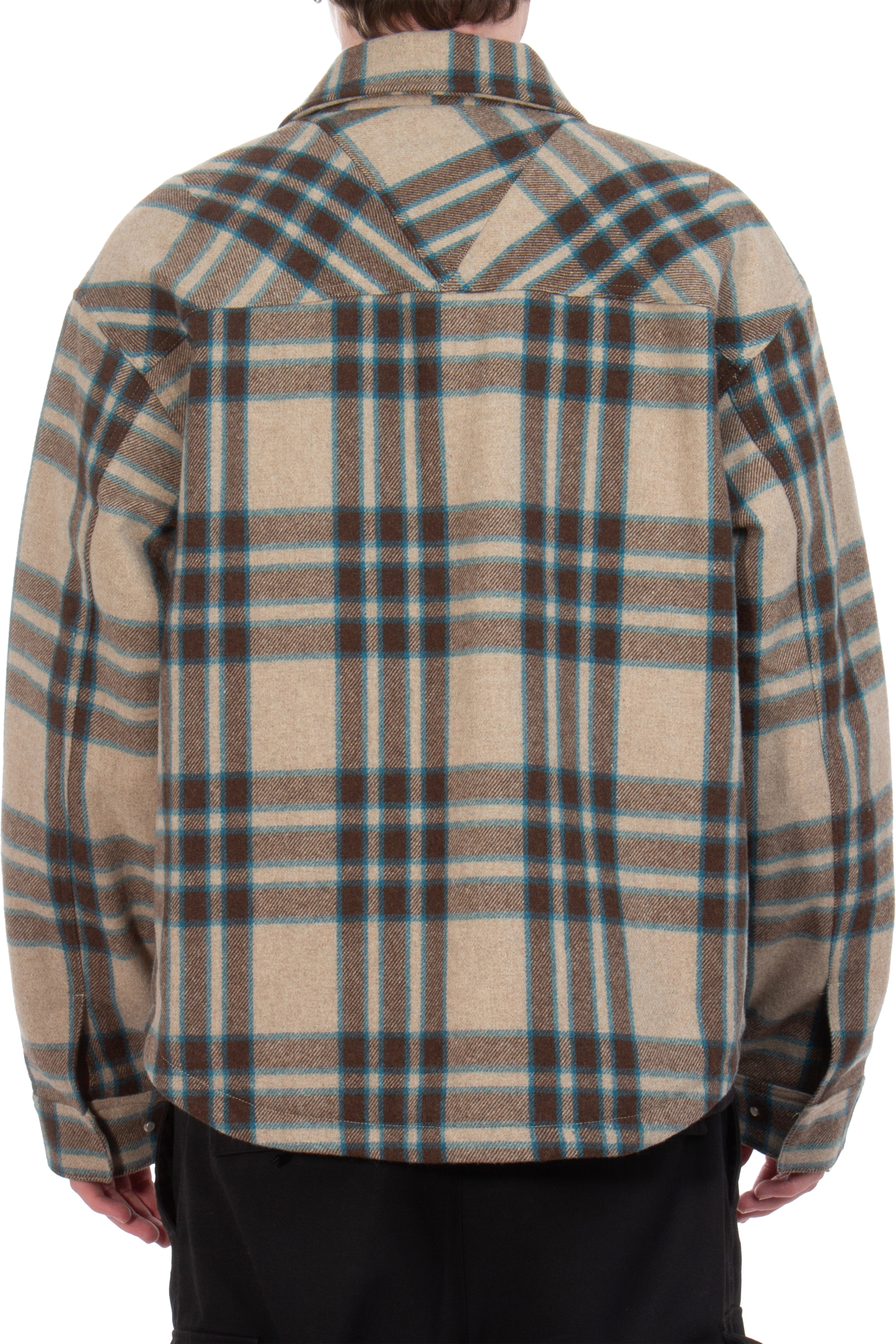 REPRESENT Checked Heavy Wool Blend Zip Overshirt