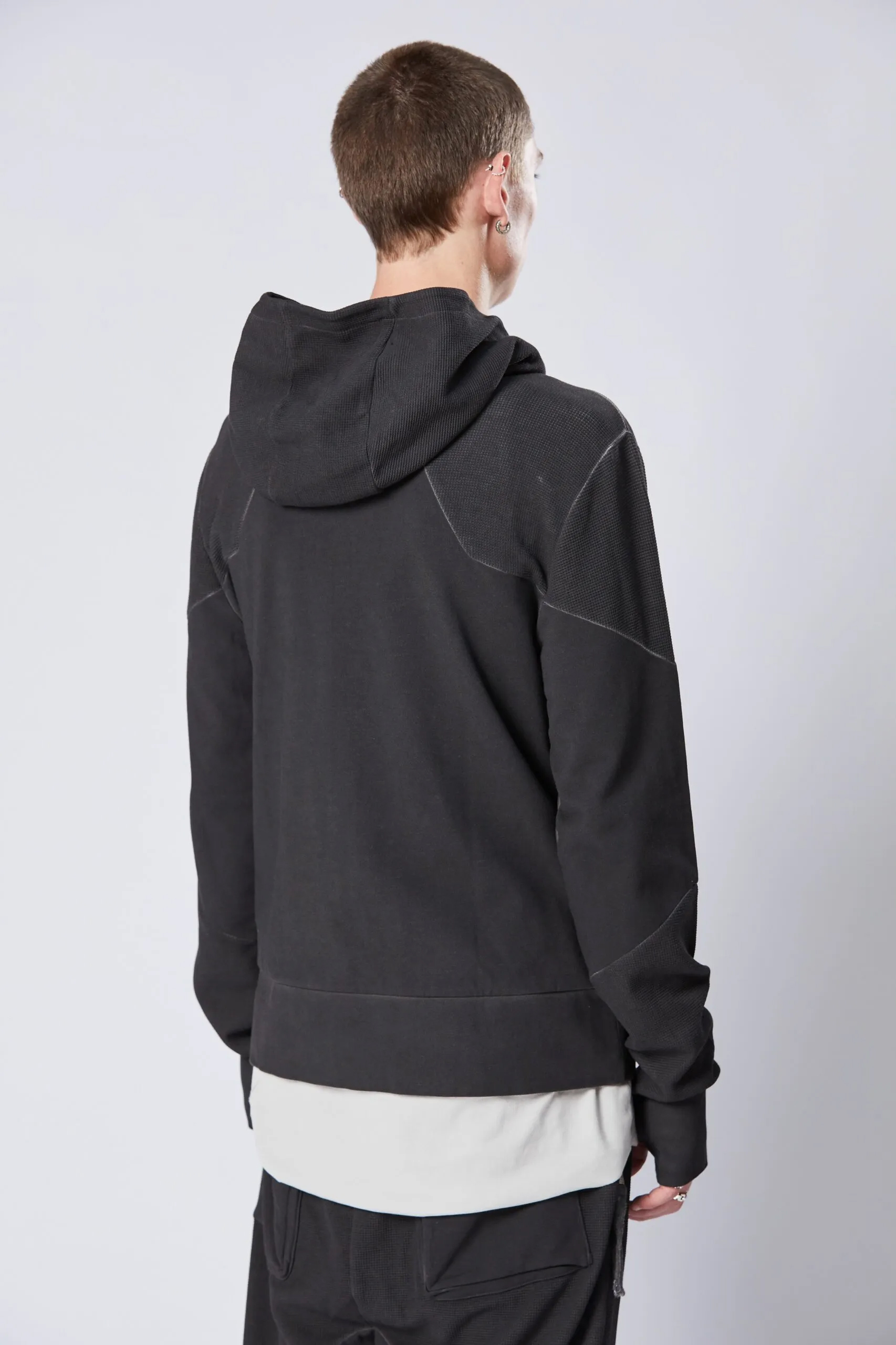 THOM KROM Hooded Cotton Stretch Zip Hoodie