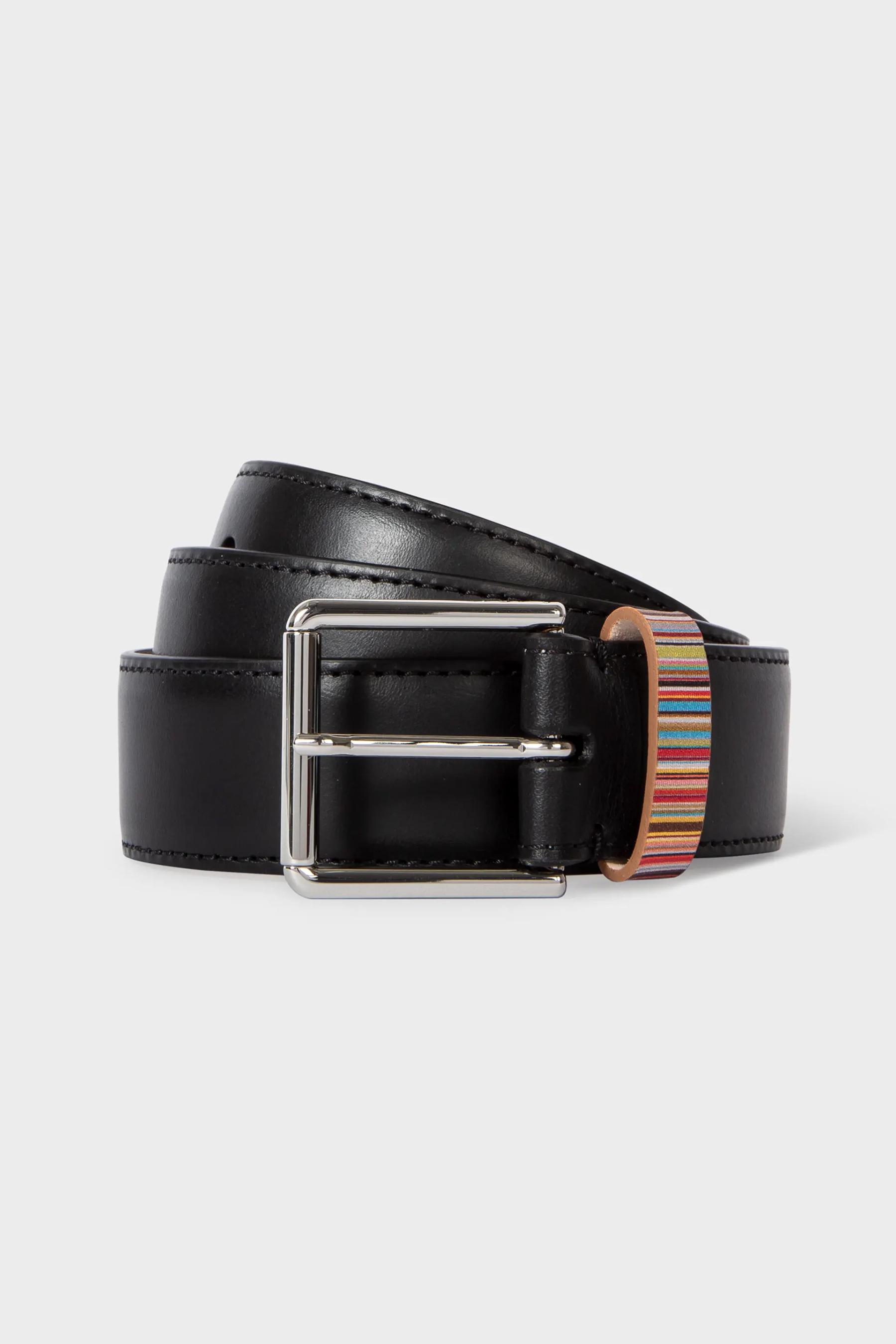 PAUL SMITH 'Signature Stripe' Keeper Leather Belt