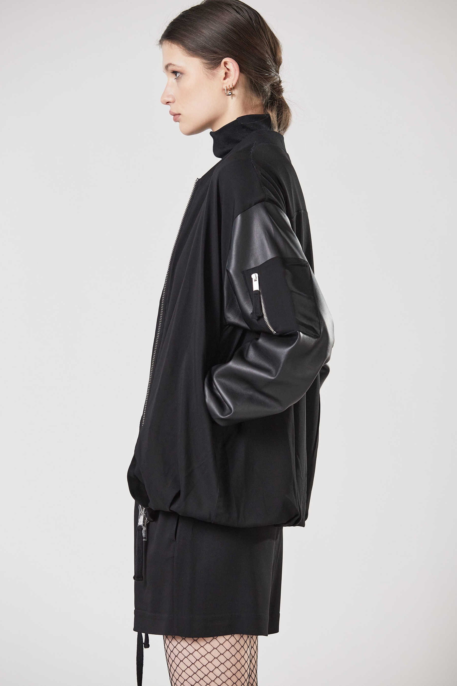 THOM KROM Long Matmix Bomber jacket